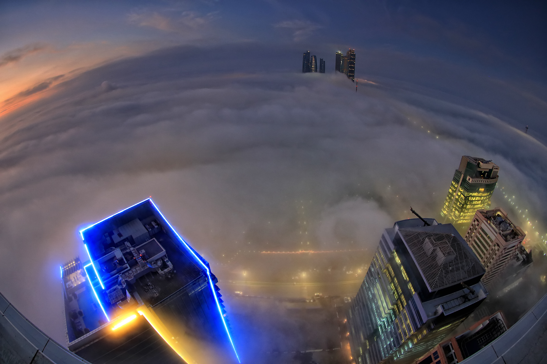 Foggy Xmas in Khalidiya, Abu Dhabi