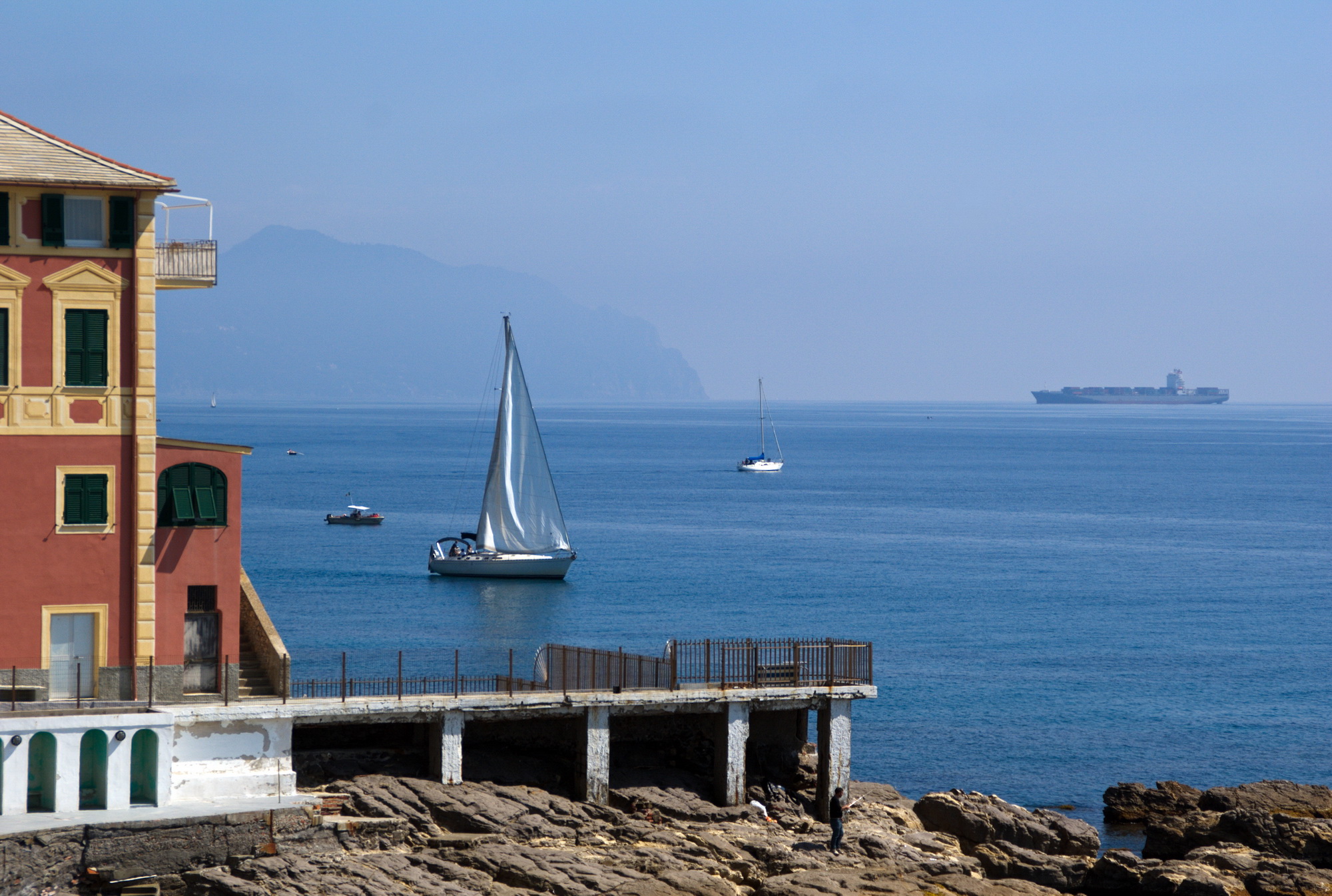 The sea from Corso Italia, Genoa