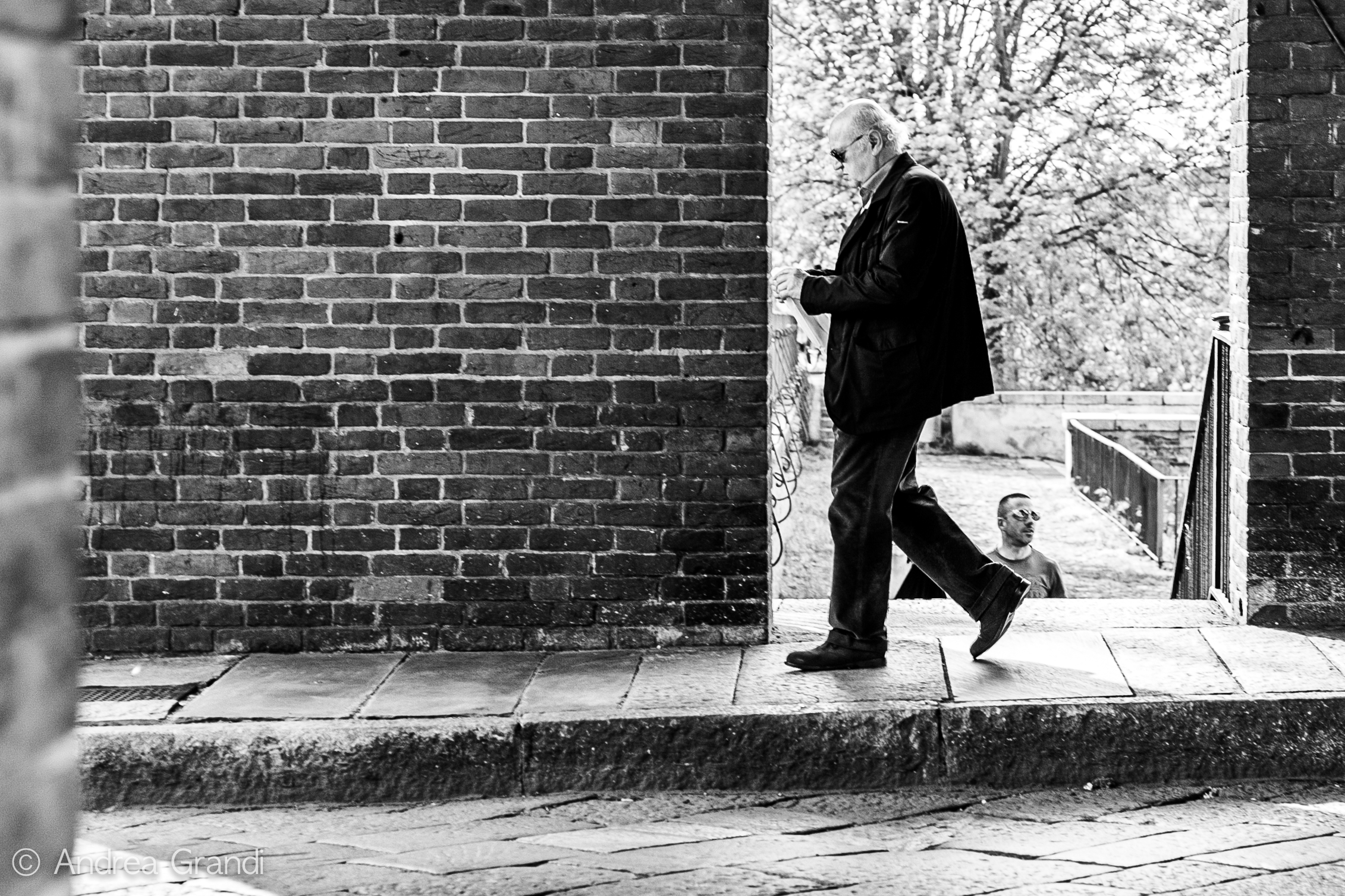 Walking on the bridge