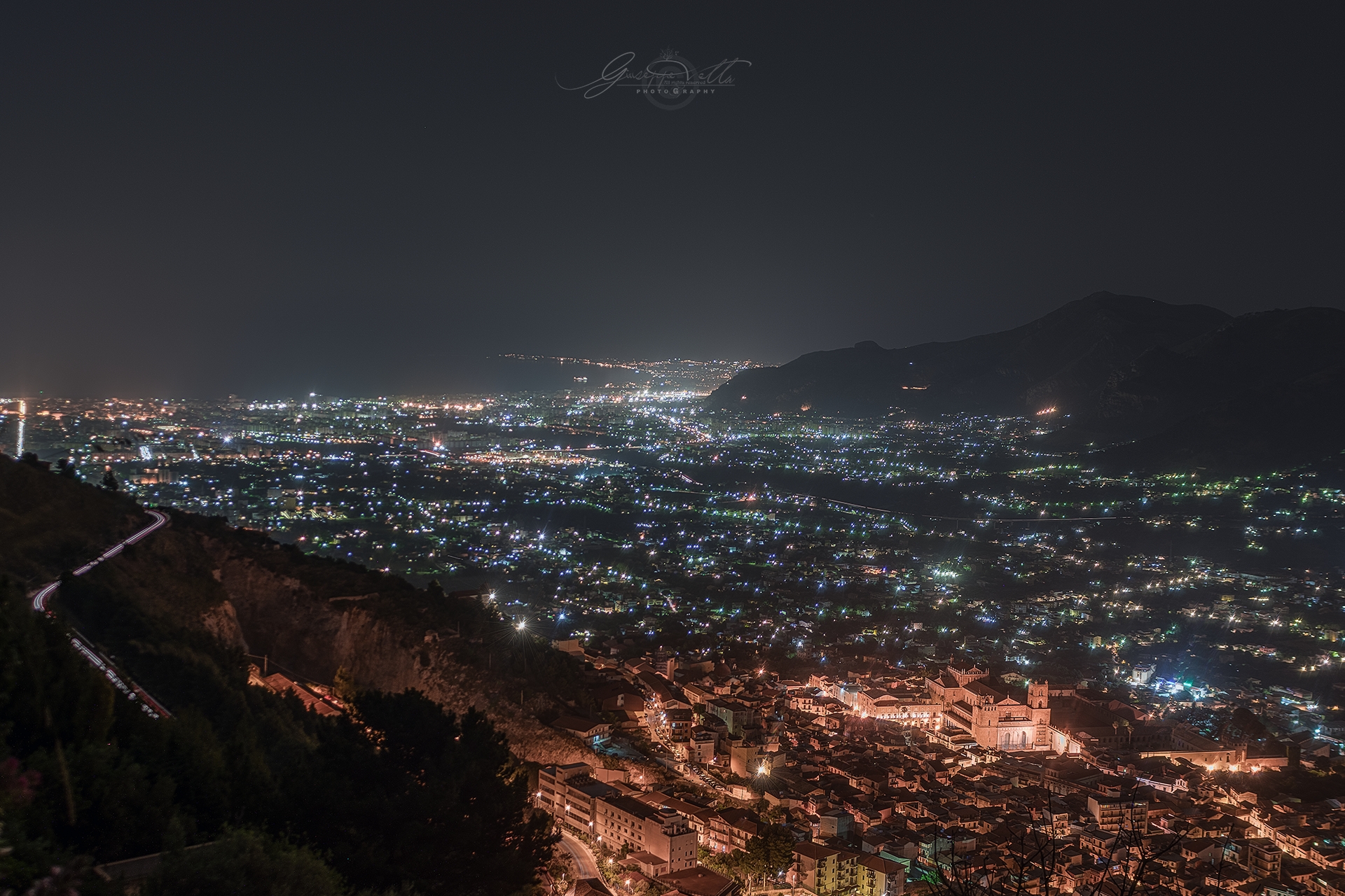 Vista su Monreale e Palermo