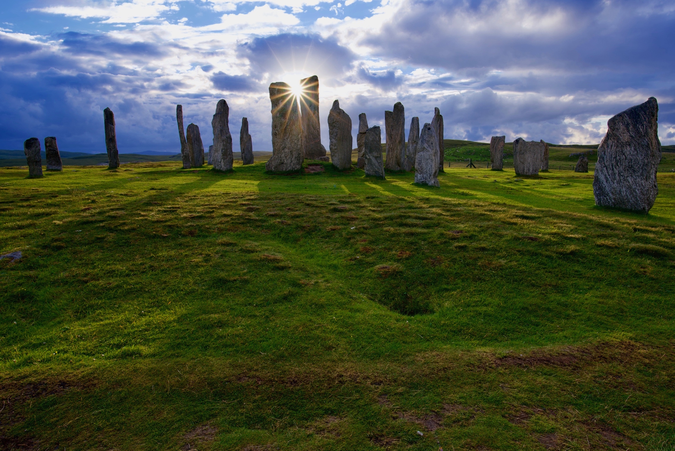 Callanish, sunset over the standing stones