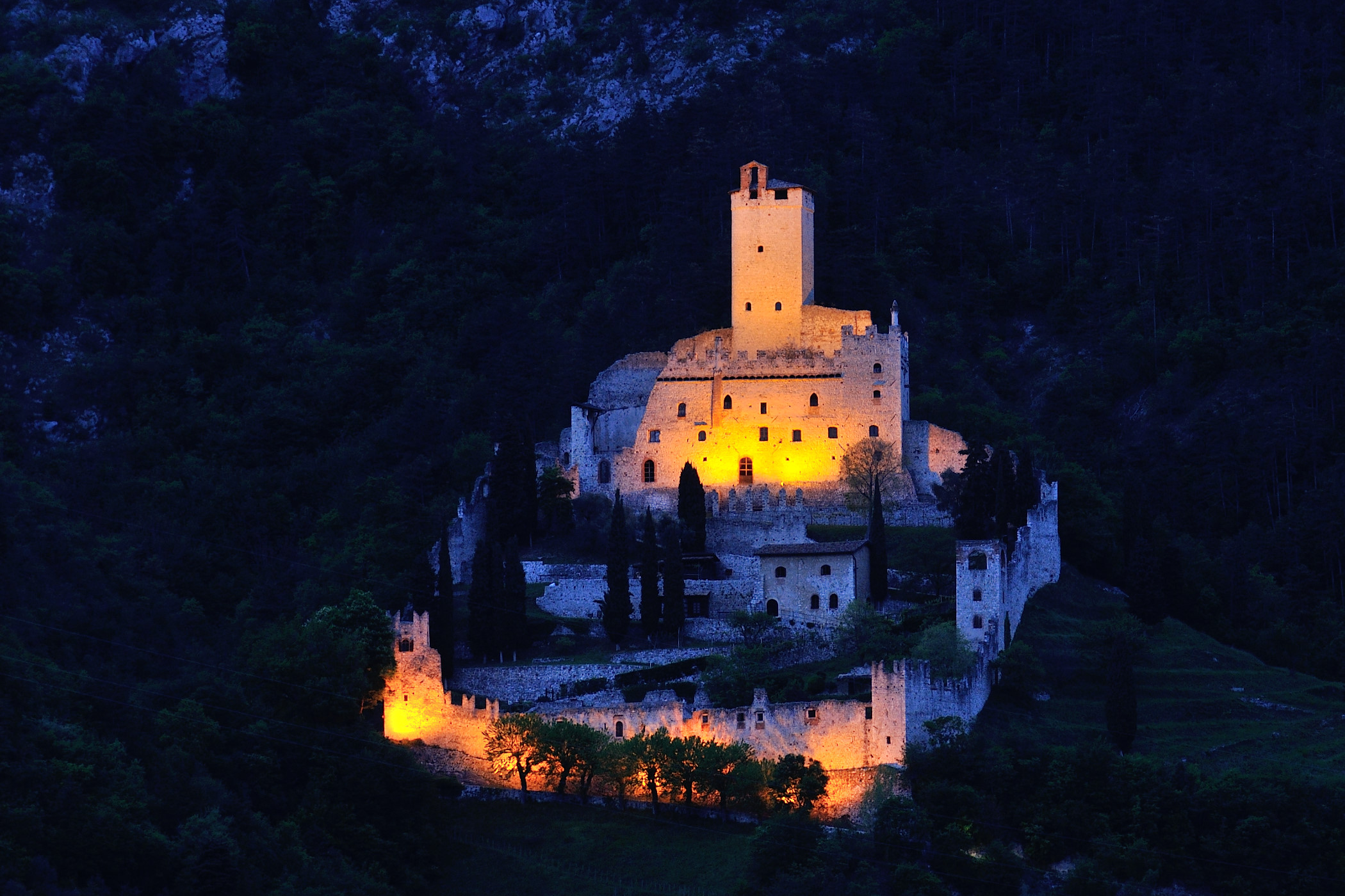 Blue time at Avio Castle.