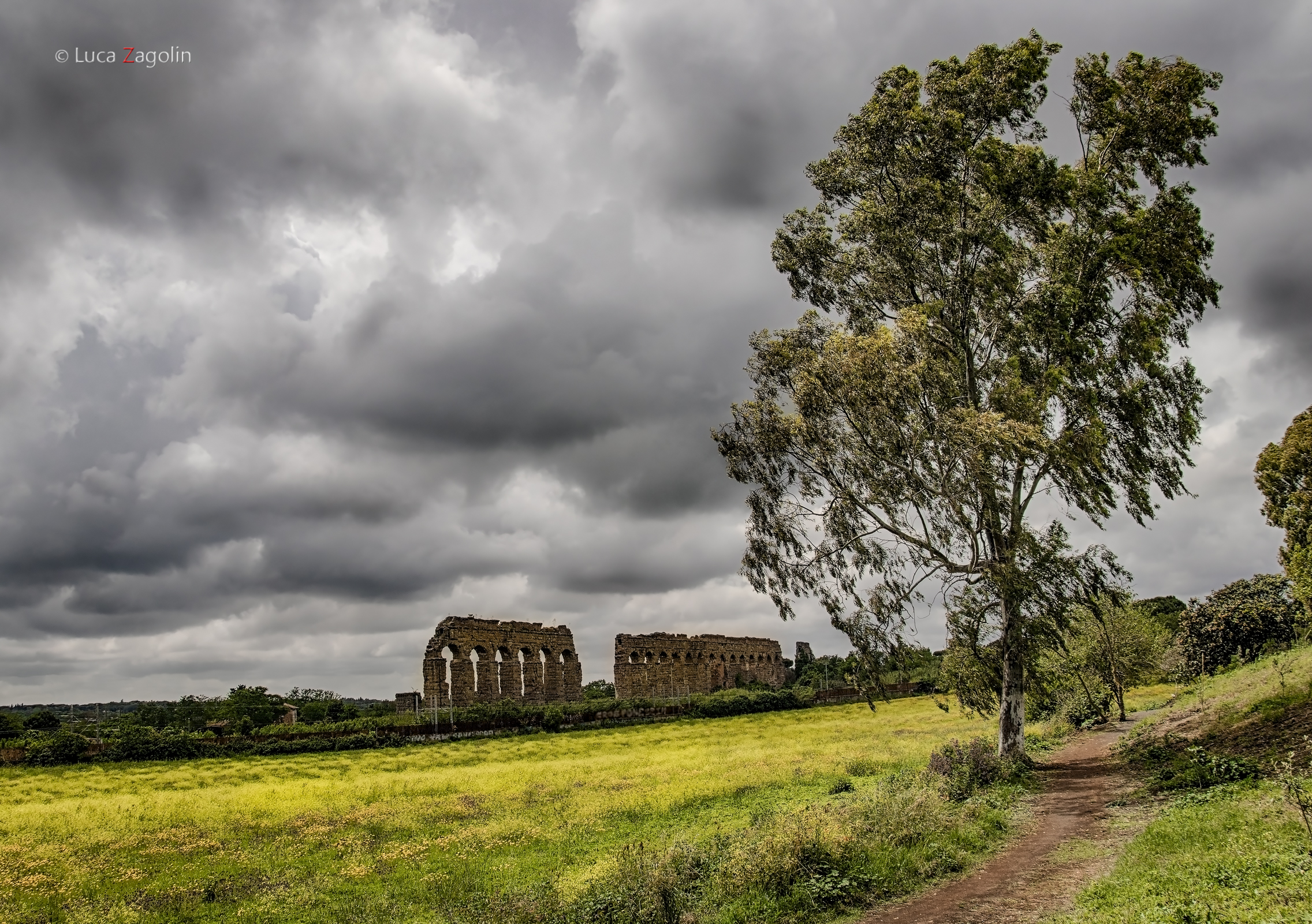 Thunderstorm over Roman aqueducts