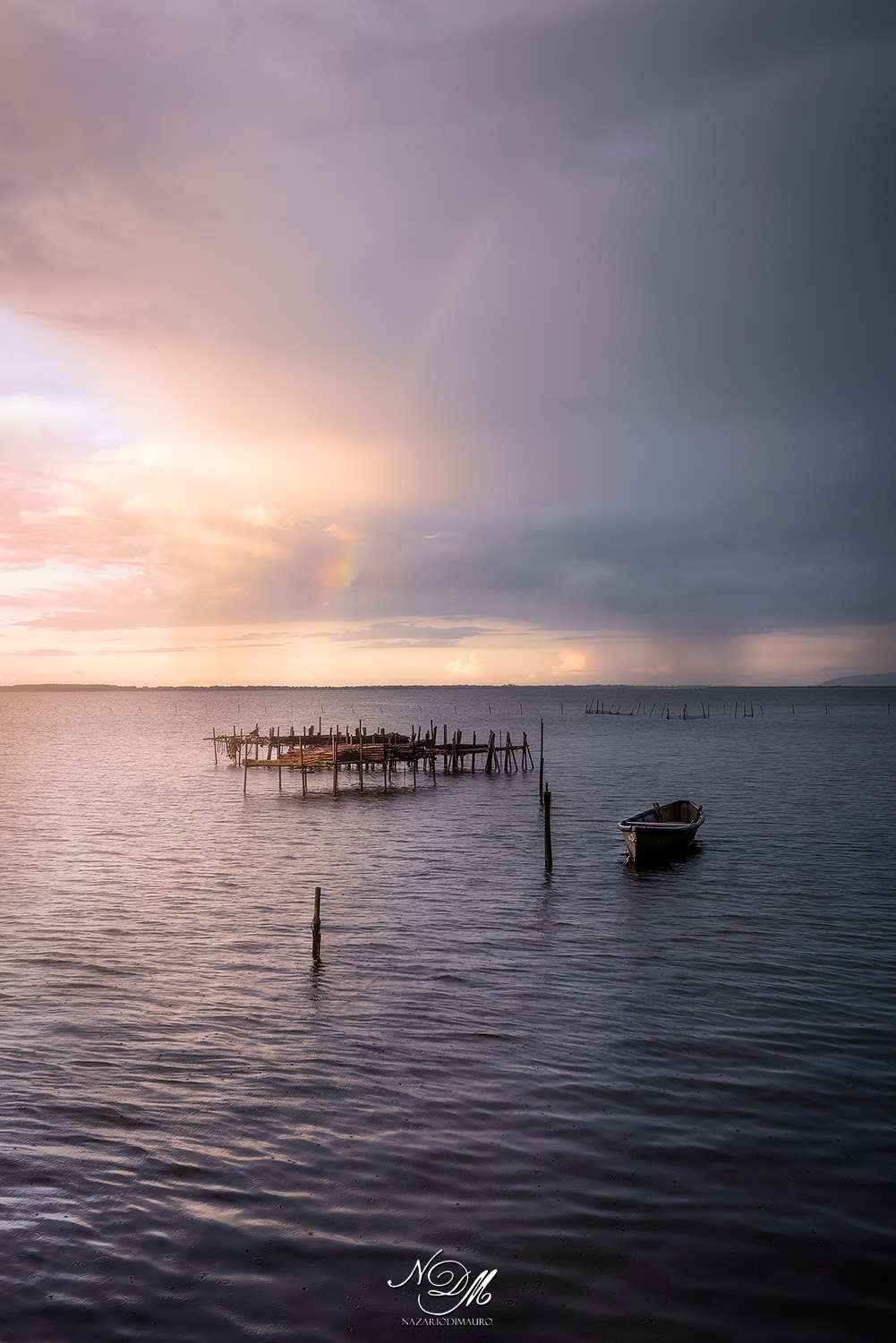 Sun, rain and rainbow...  Lake Lesina - Puglia