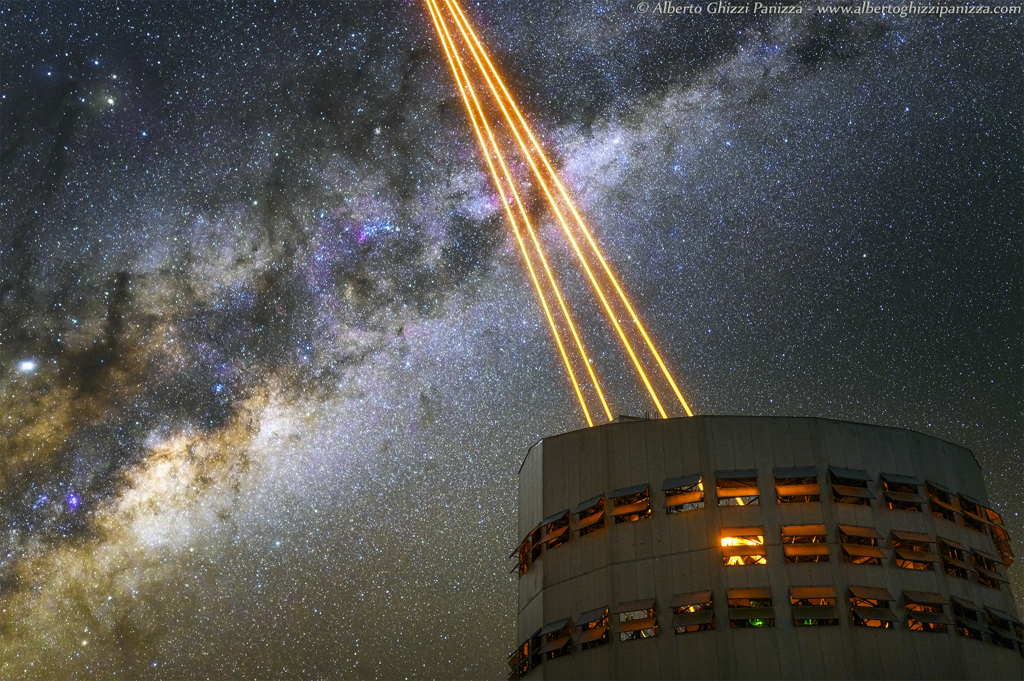 The 4 lasers in operation in Paranal