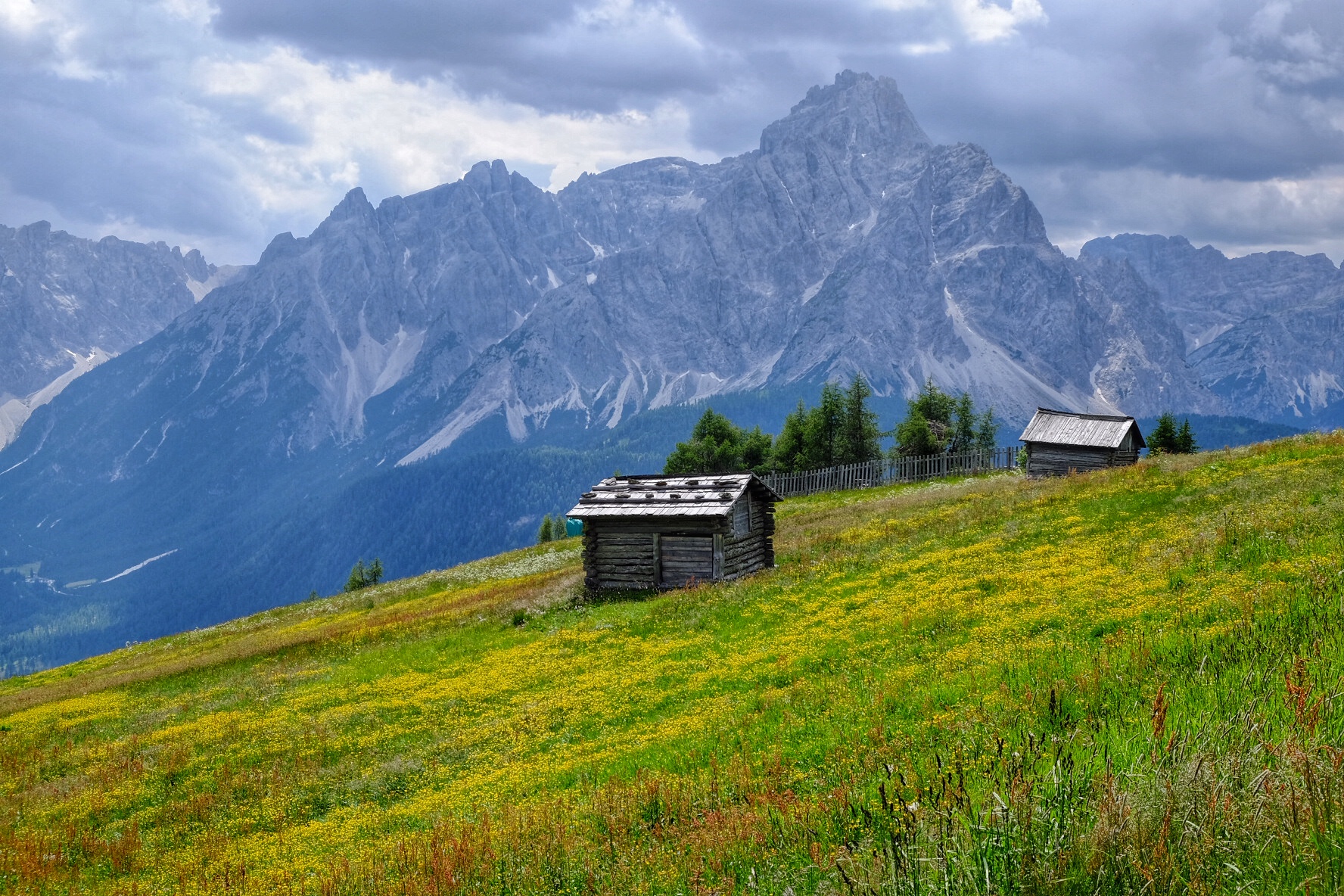 View of the Dolomites of Sixth from Mount Elmo