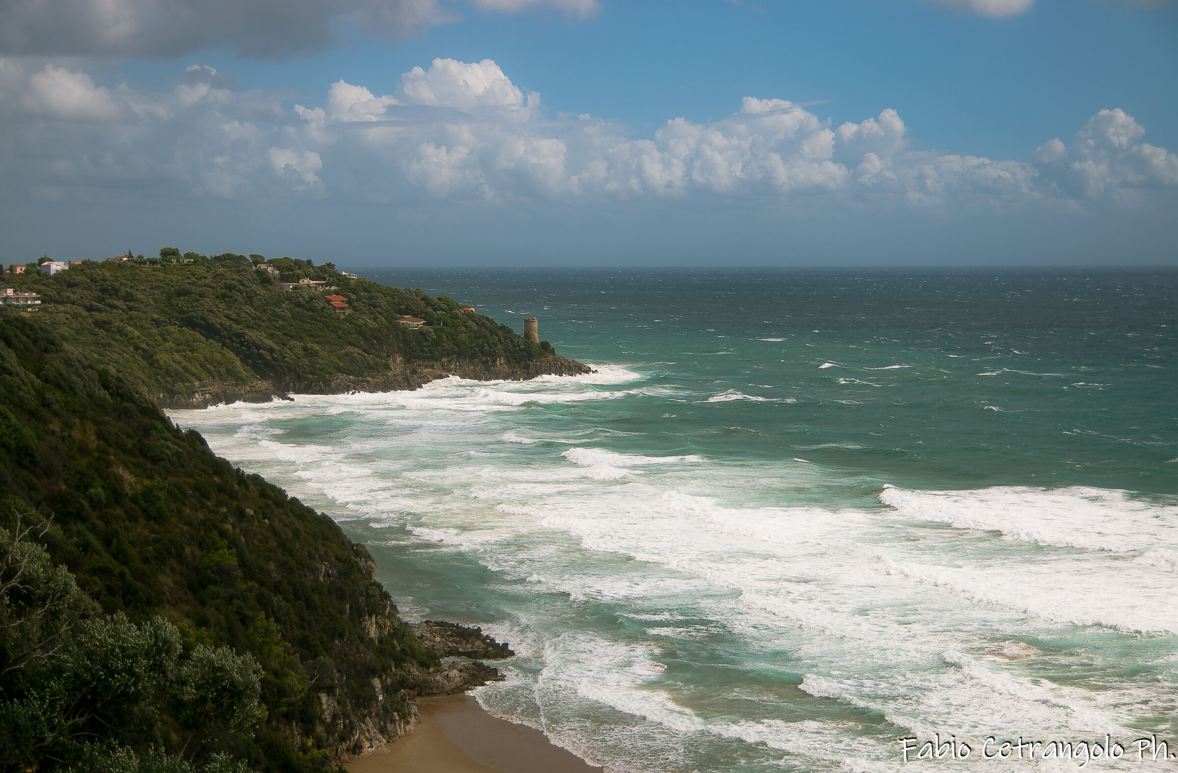 The green of the sea in gale.