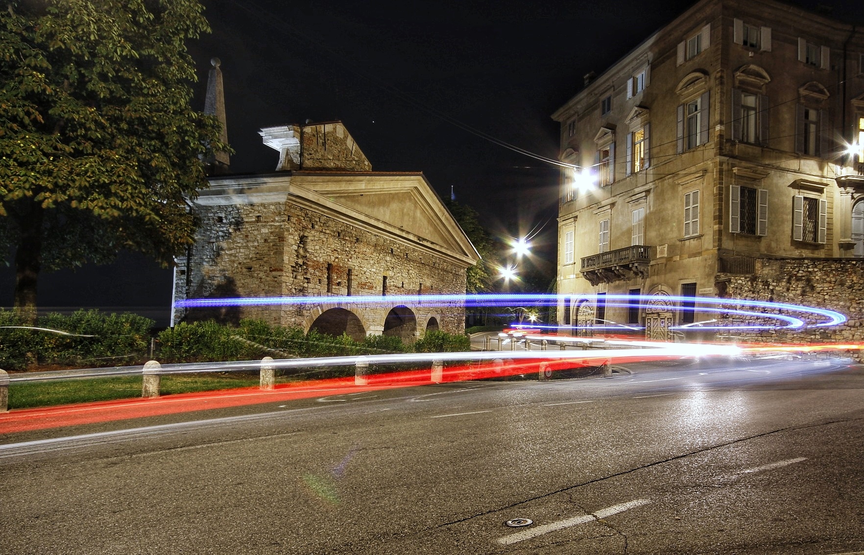 Bright trails of the city
