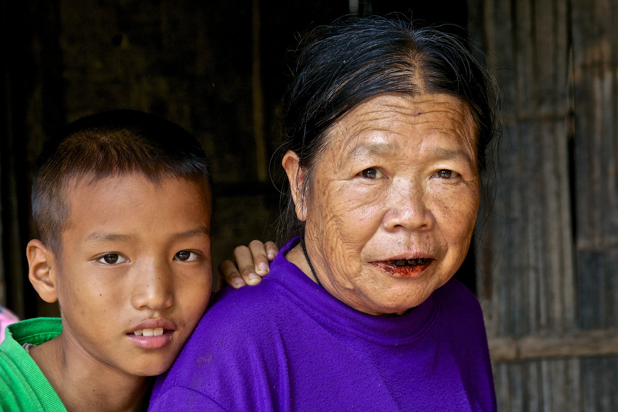 Grandmother and grandson