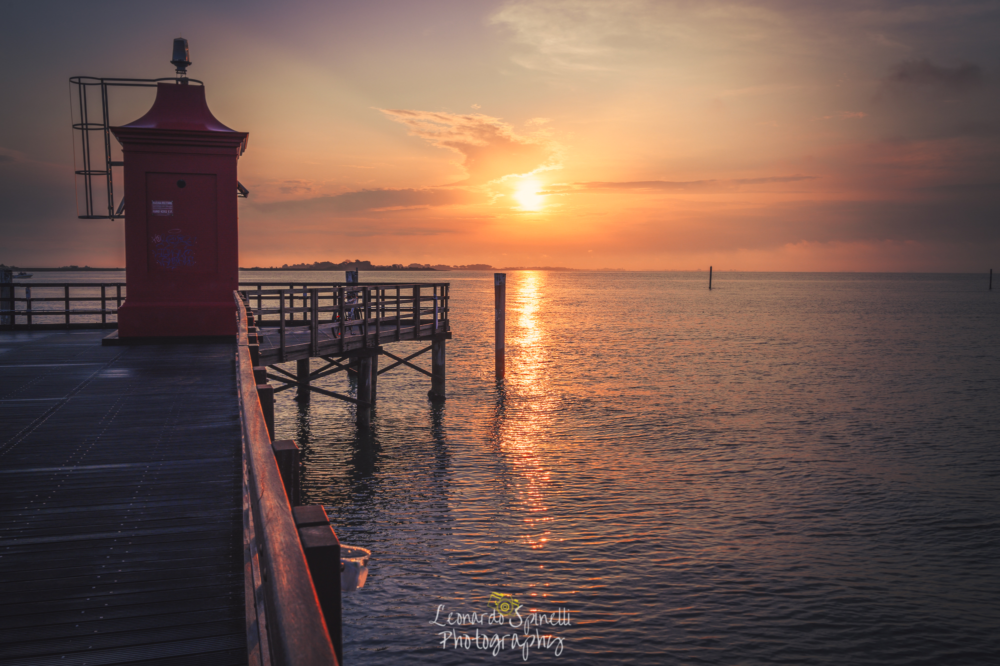 Sunset over the Red Lighthouse