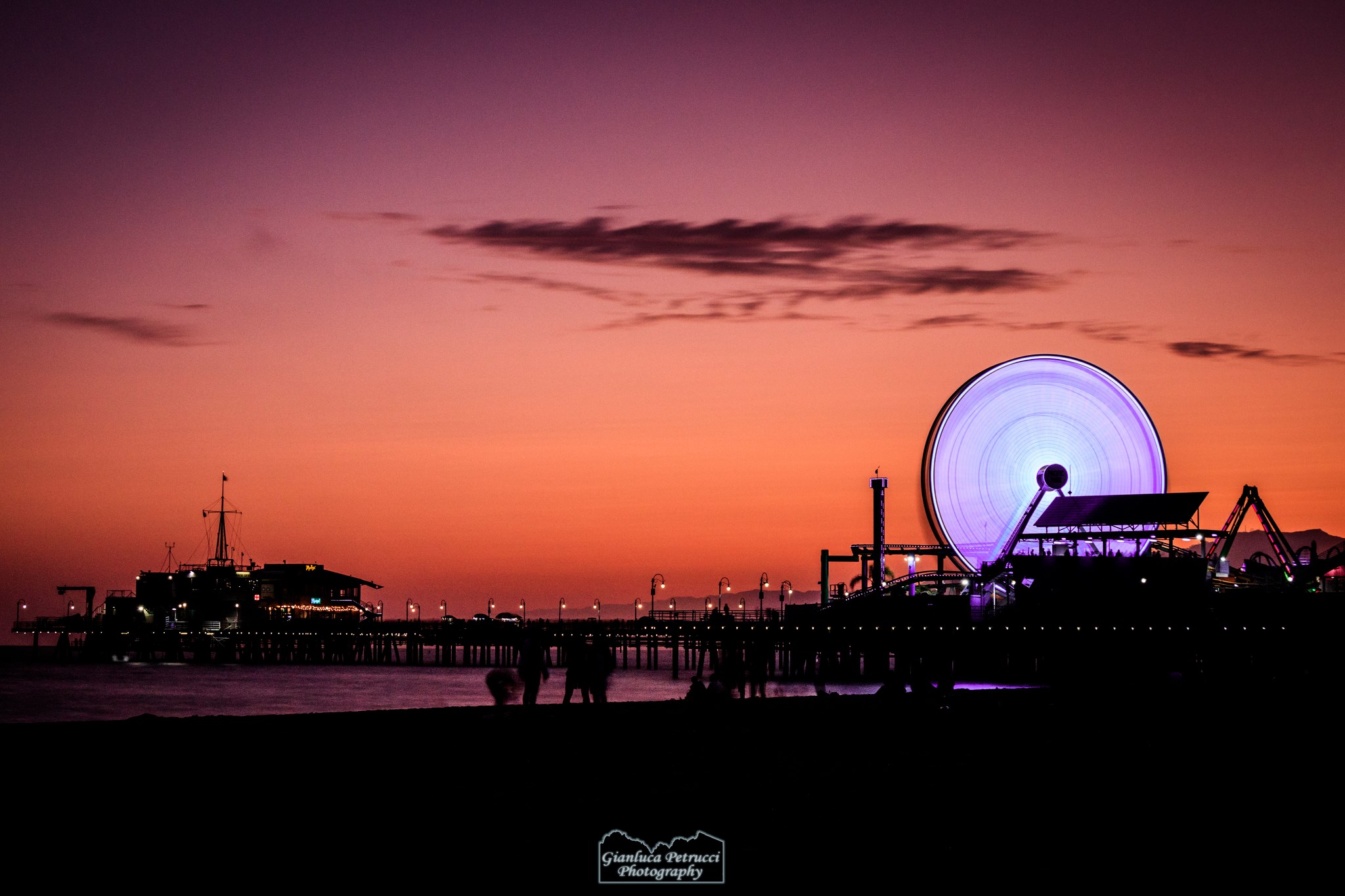 Sunset at Santa Monica Beach