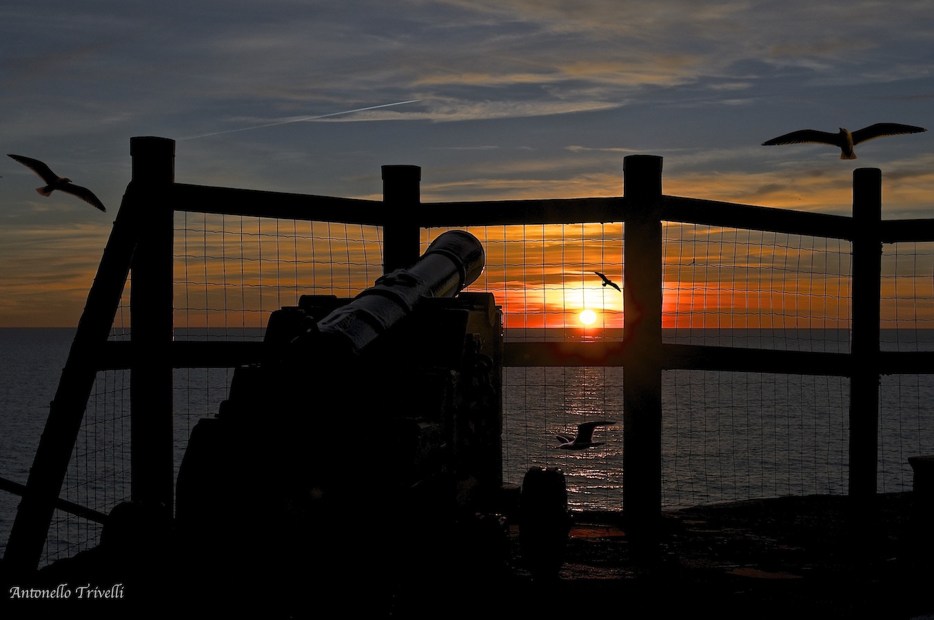 Cannon at sunset