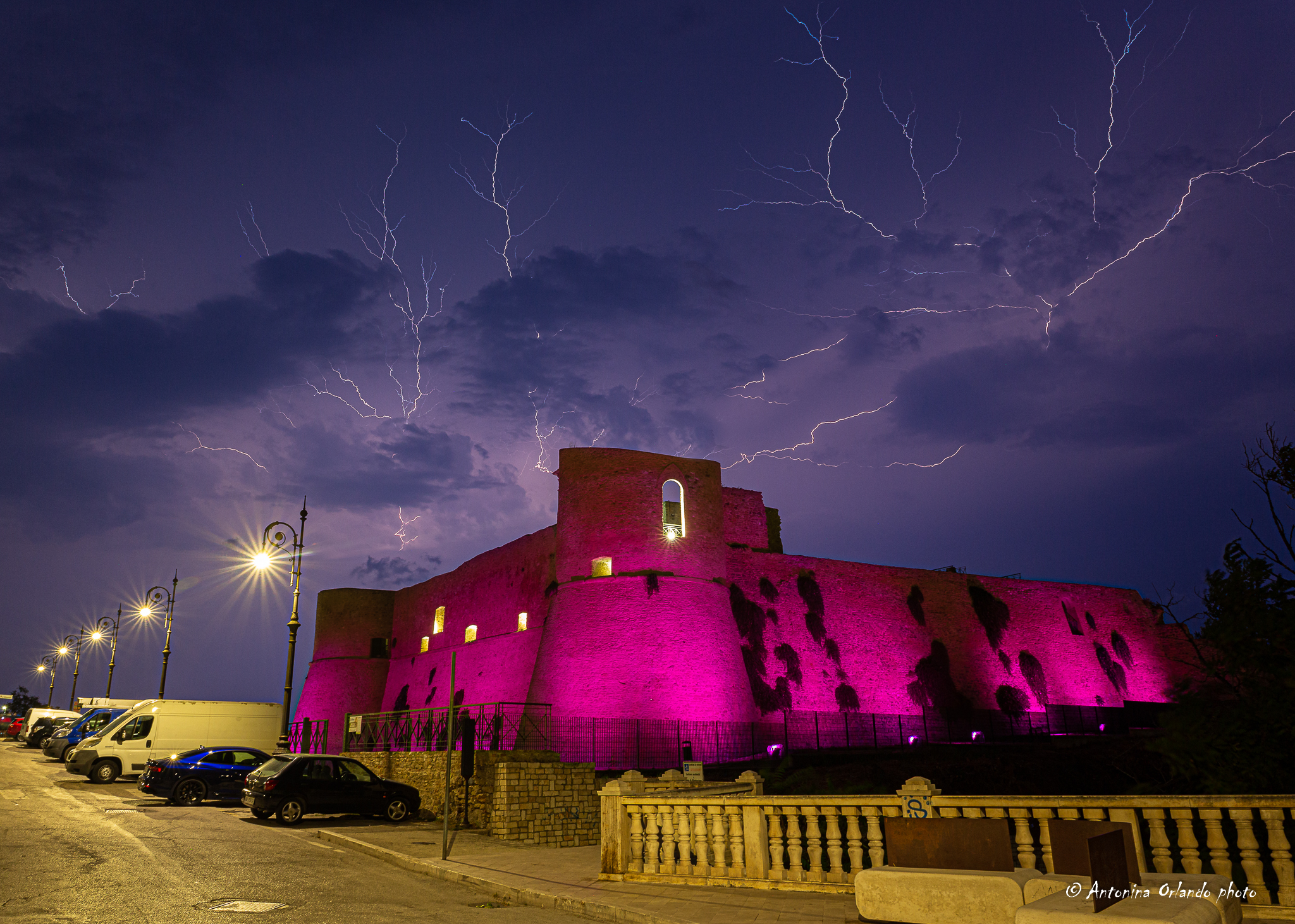 Lightning on the castle.