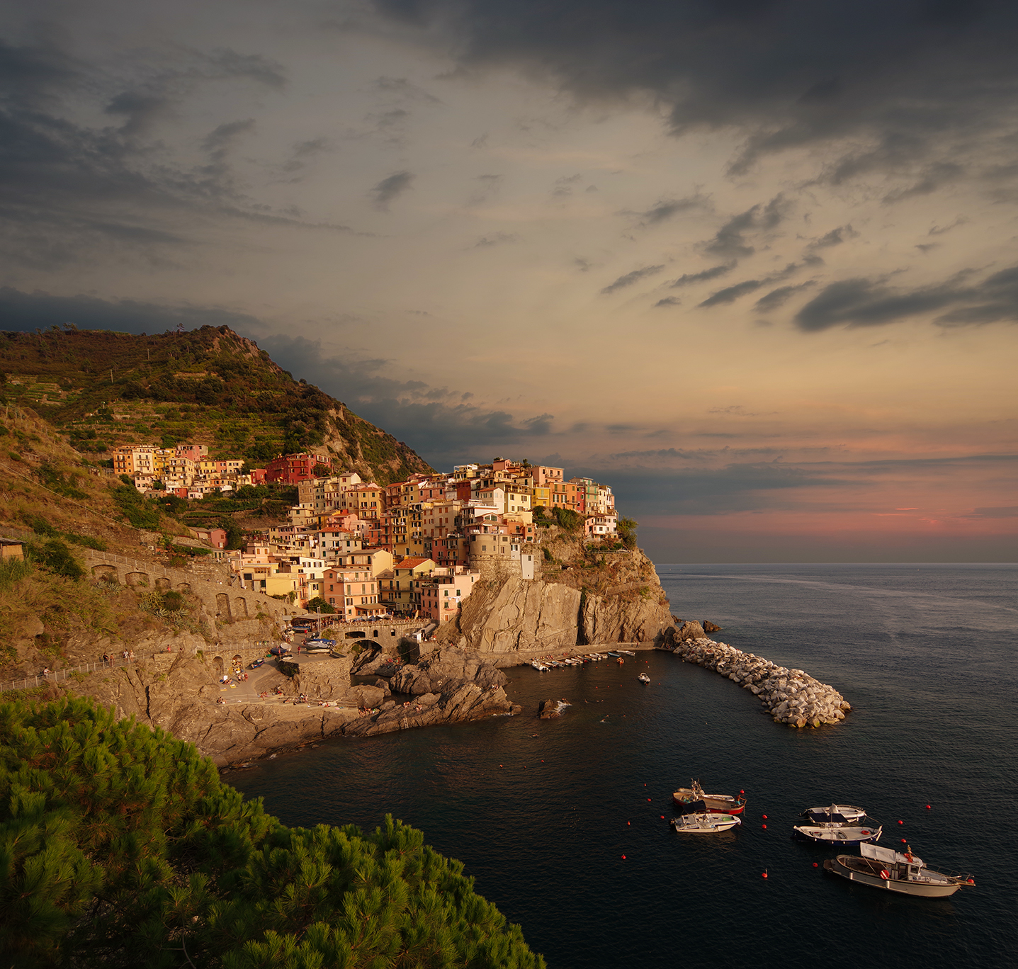 Manarola al tramonto, agosto 2019