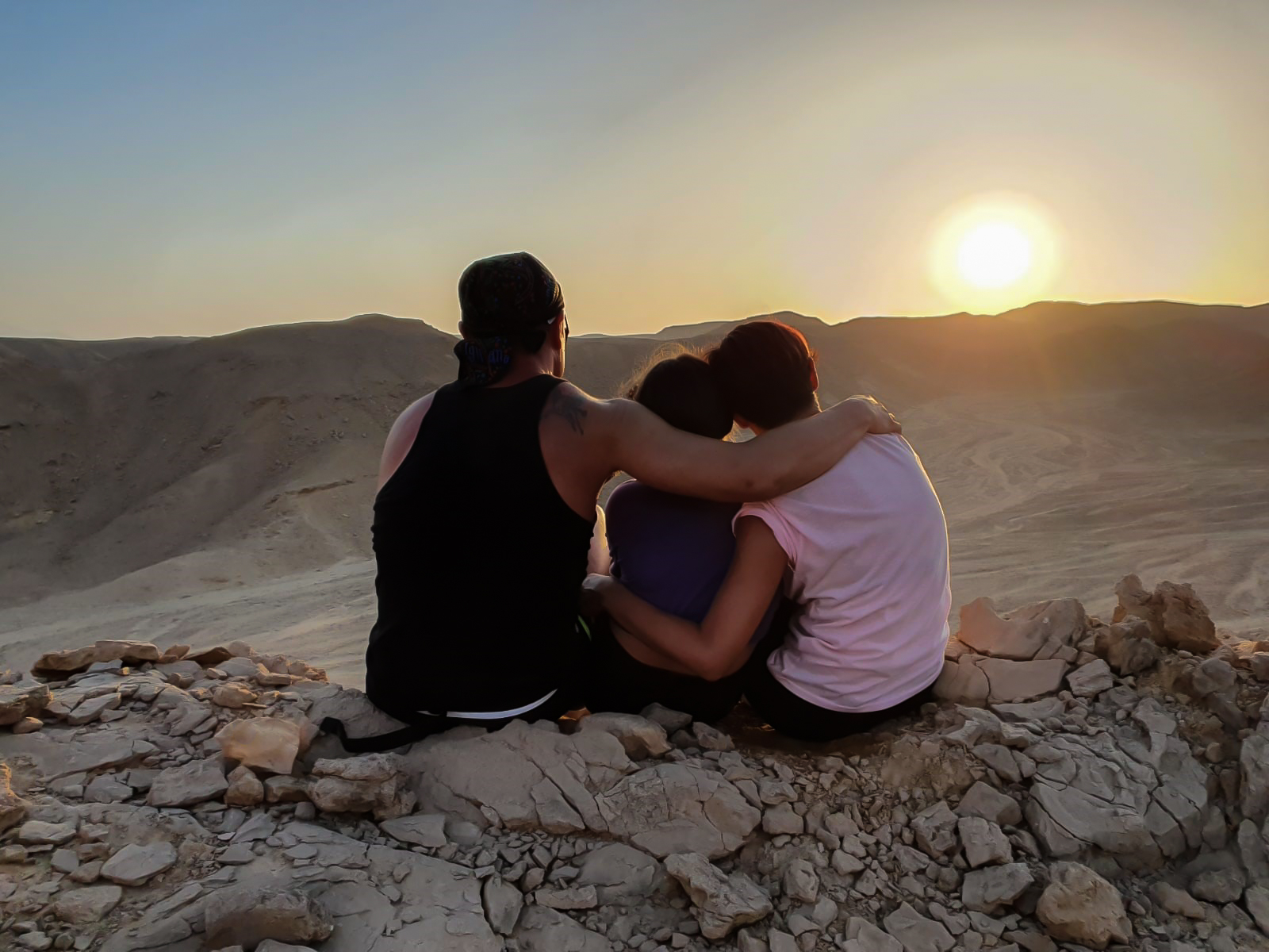 tramonto nel deserto