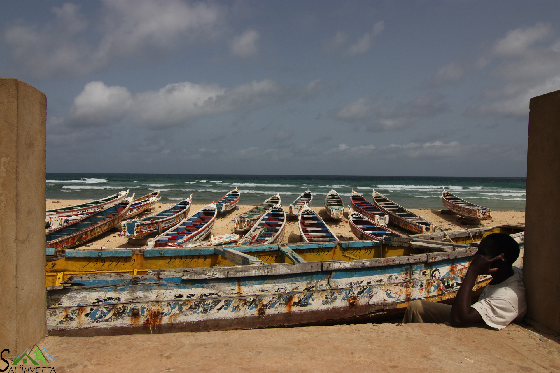 Visuale di barche a Kayar in Senegal