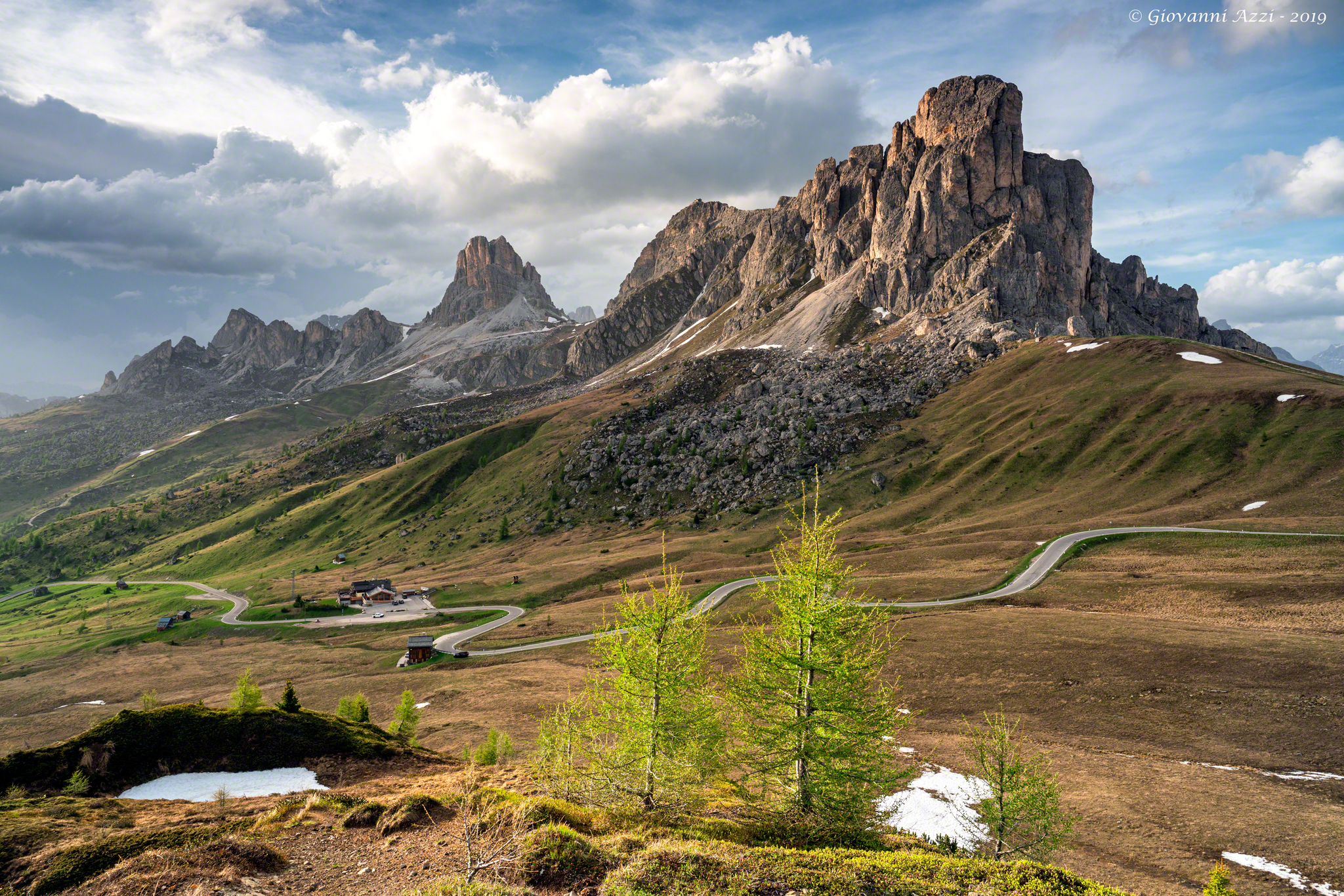 Last light at giau Pass