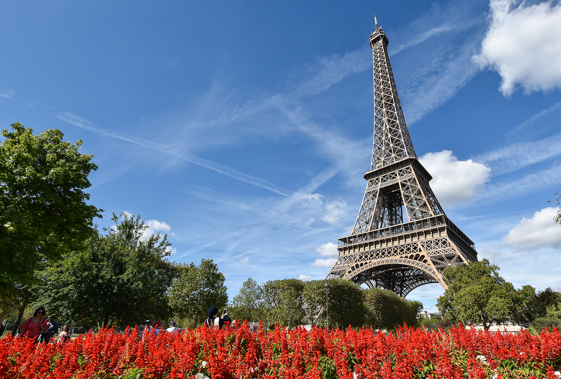 The Eiffel Tower as seen from the base