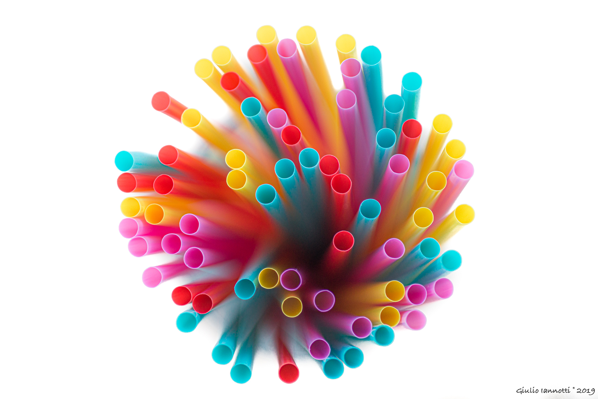 Colored drinking straws