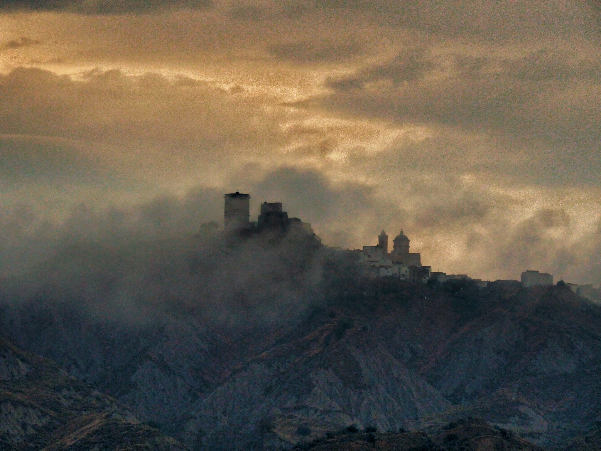 In the clouds