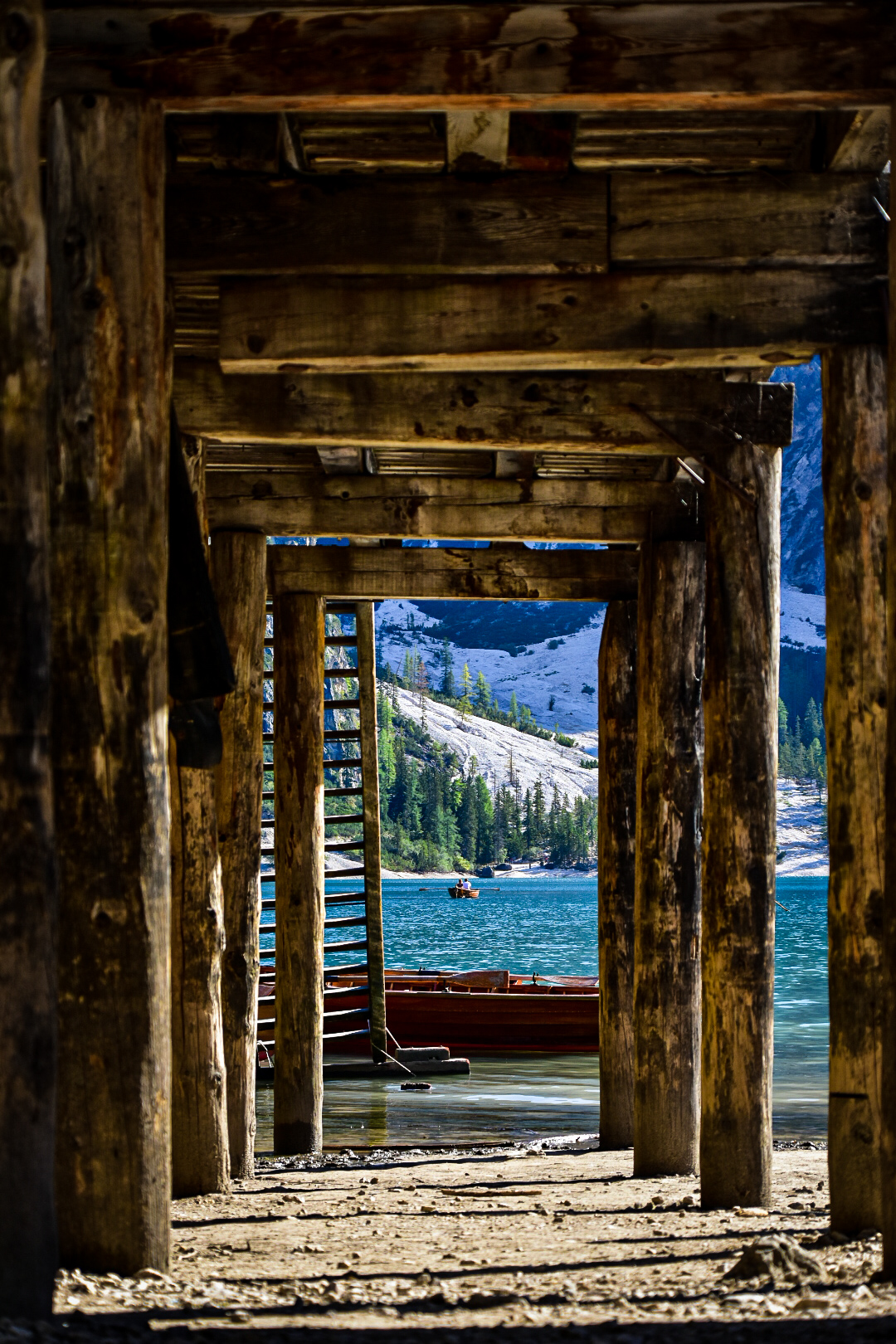 Under the stilts of Braies.