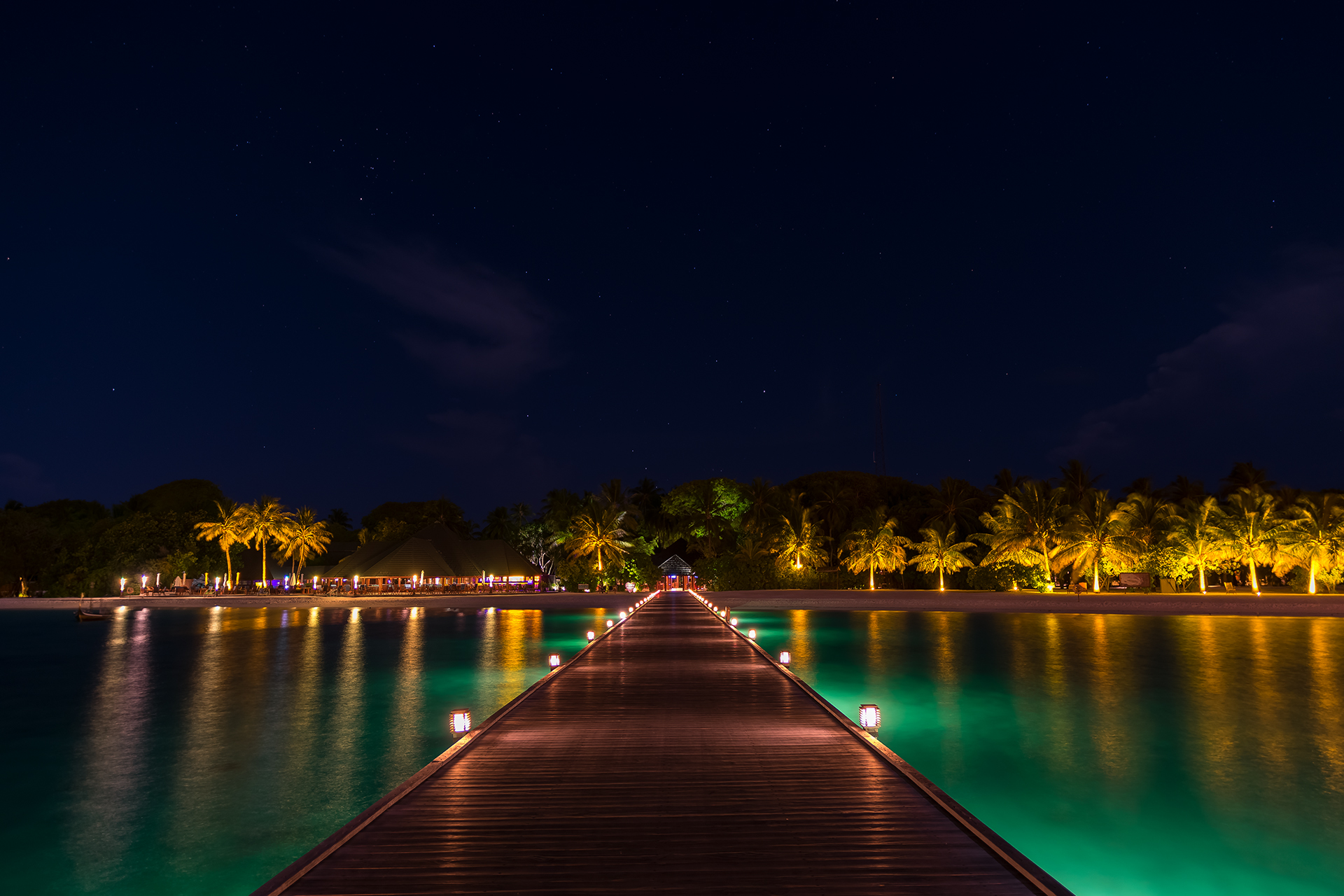 Maldives by night.