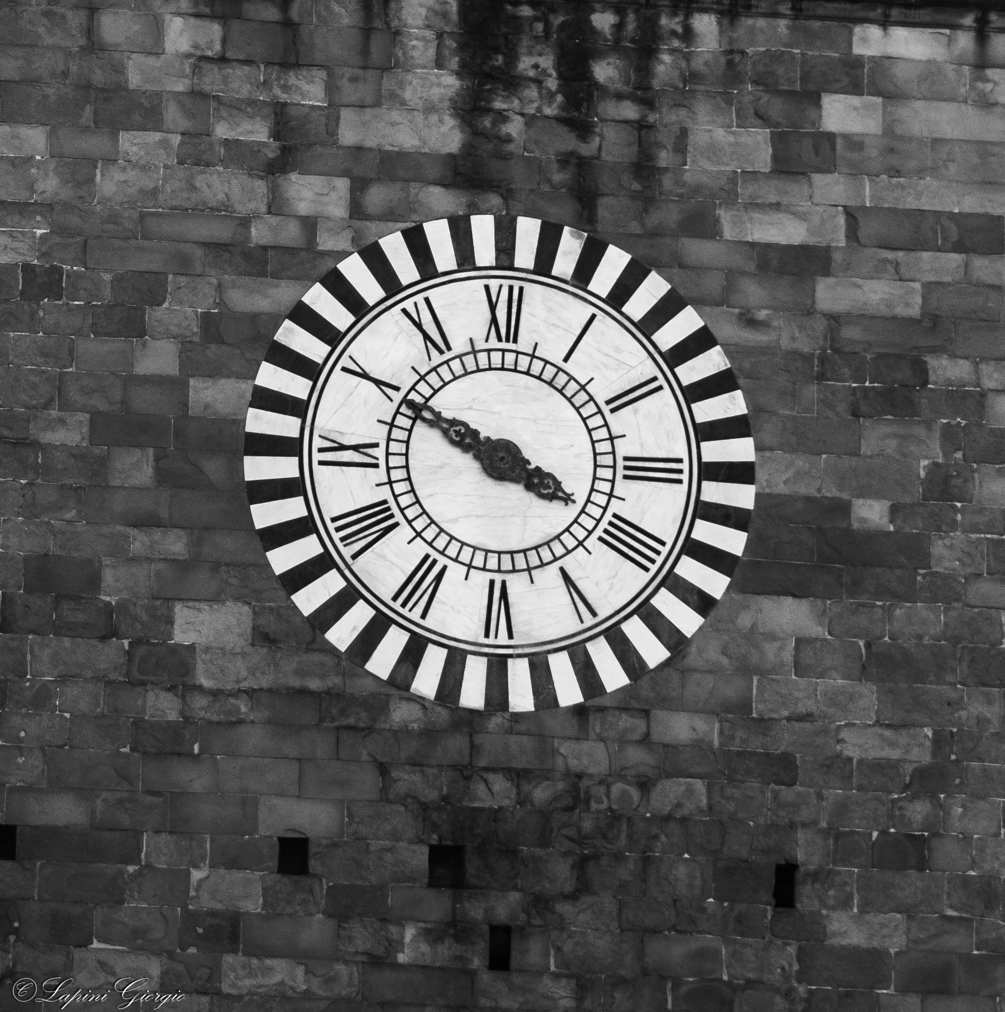 Clock detail of Pistoia's campinile