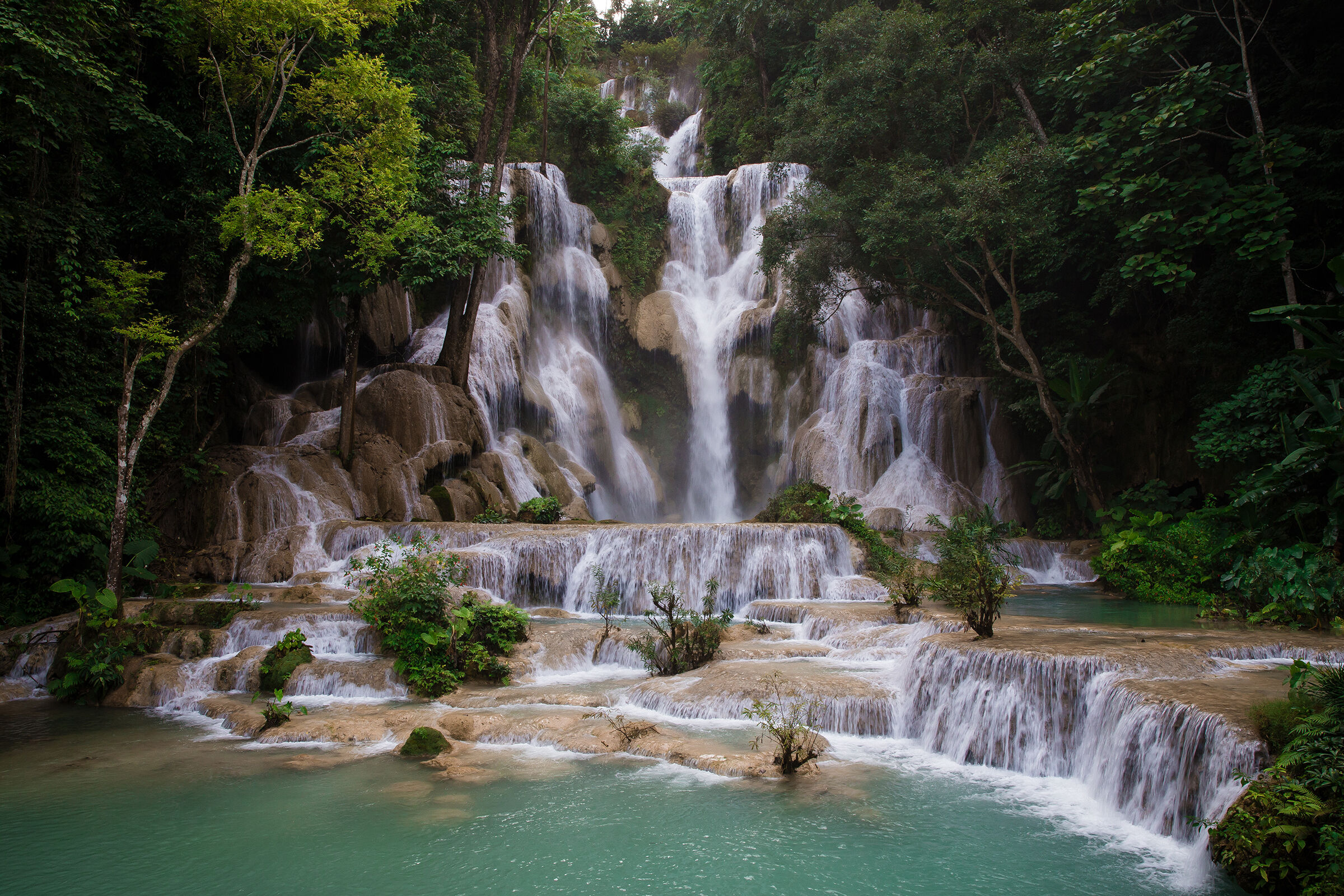 Cascate di Tat Kuang Si, Luang Prabang, Laos.