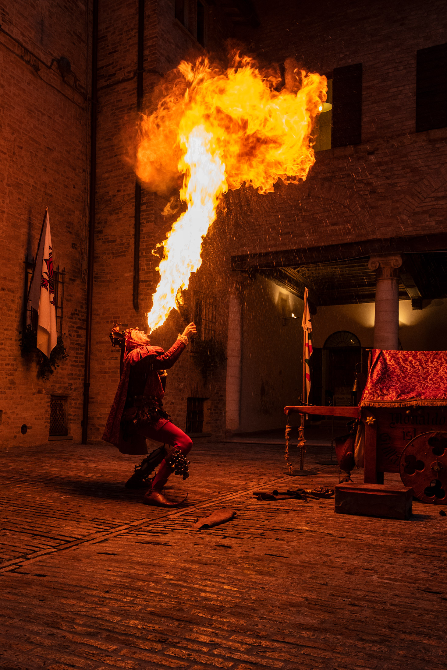 Fire-eating jester