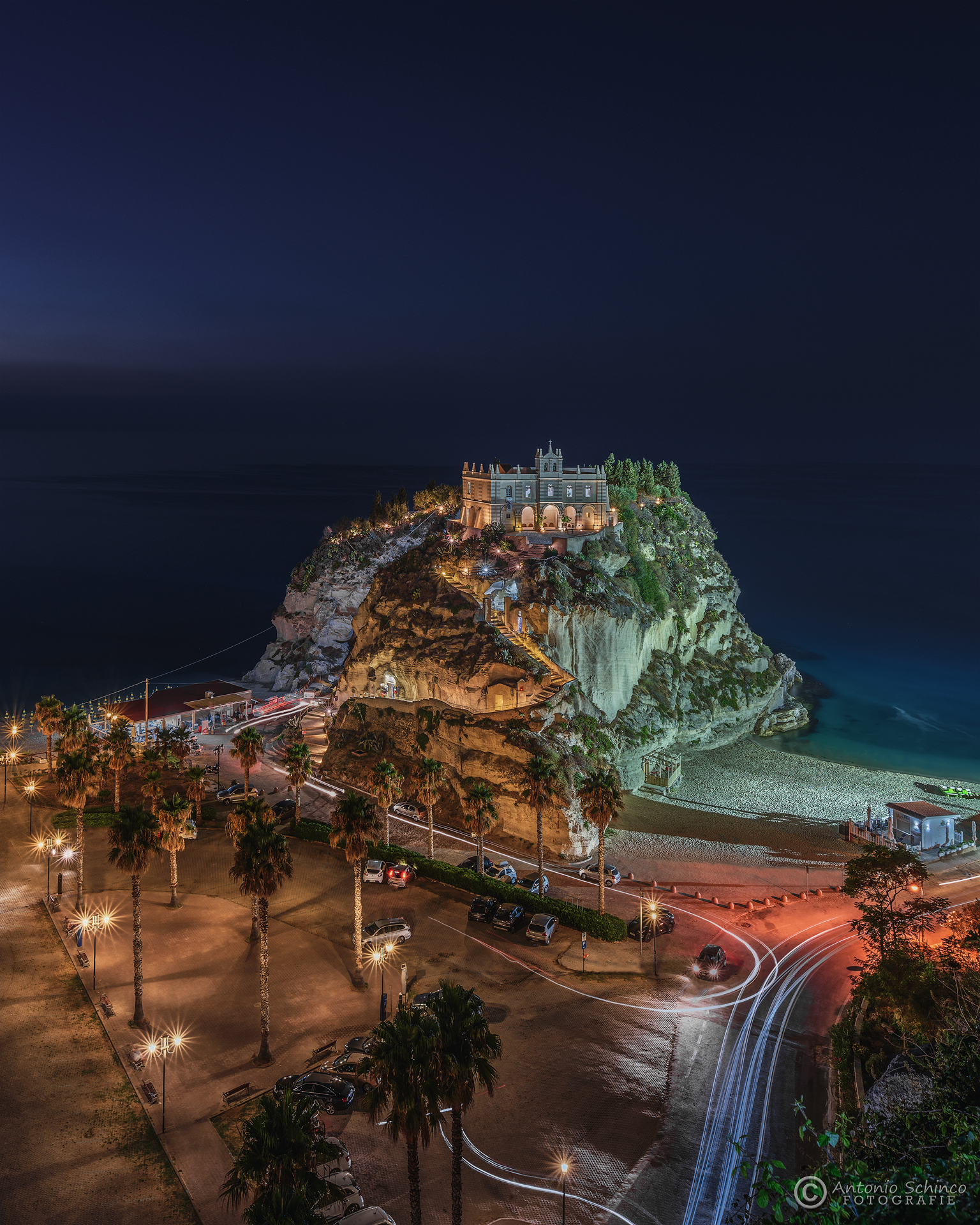 The Santa Maria Sanctuary Of The Island By Night