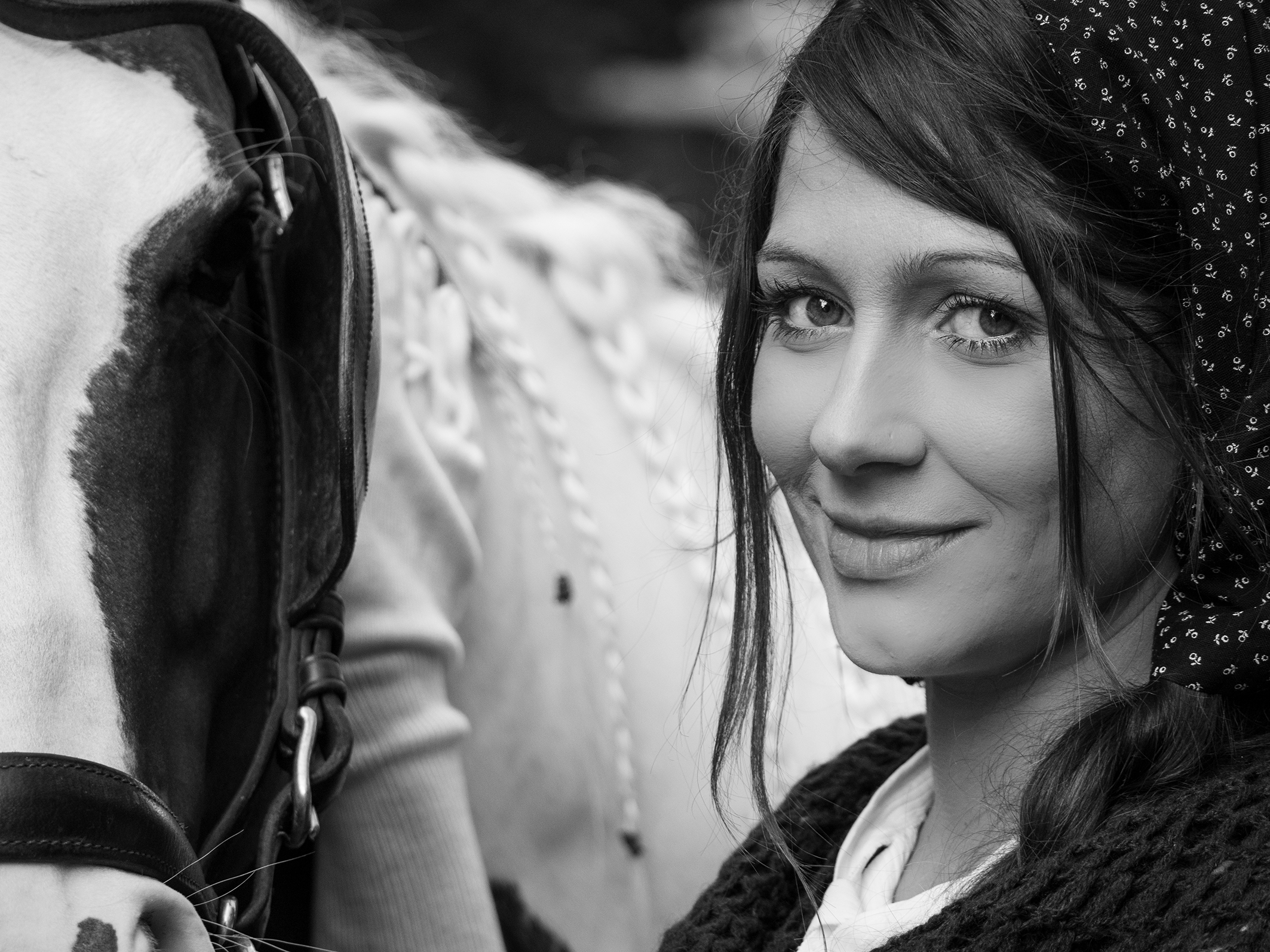 The girl with the horse.