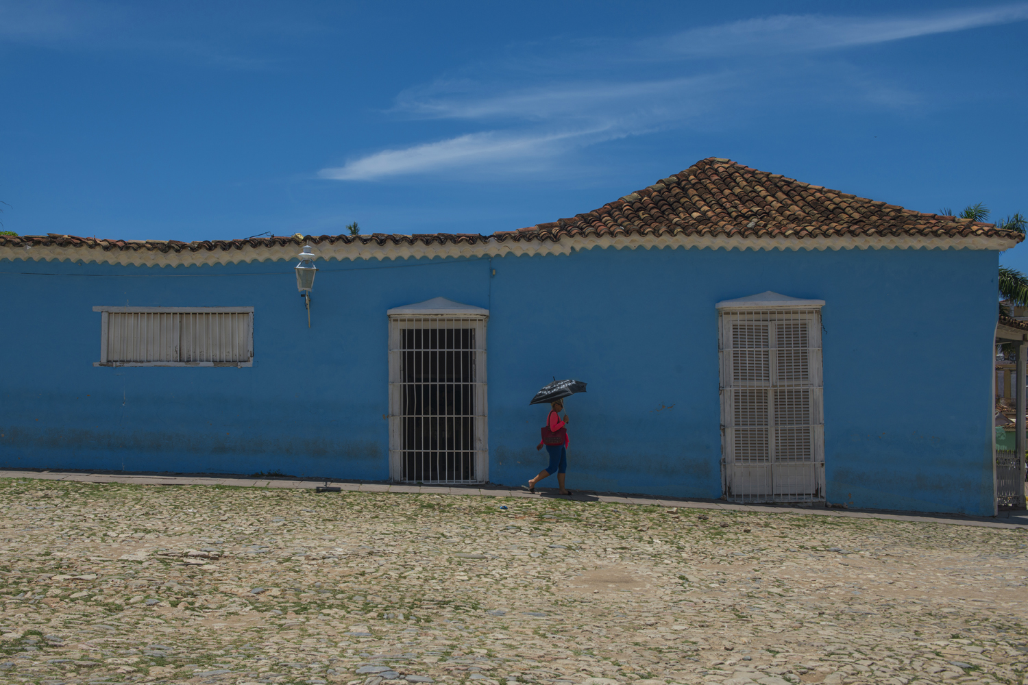 in the blue painted blue