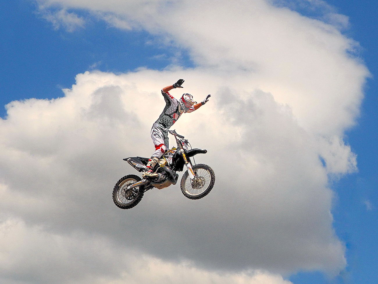 Moving through the clouds.