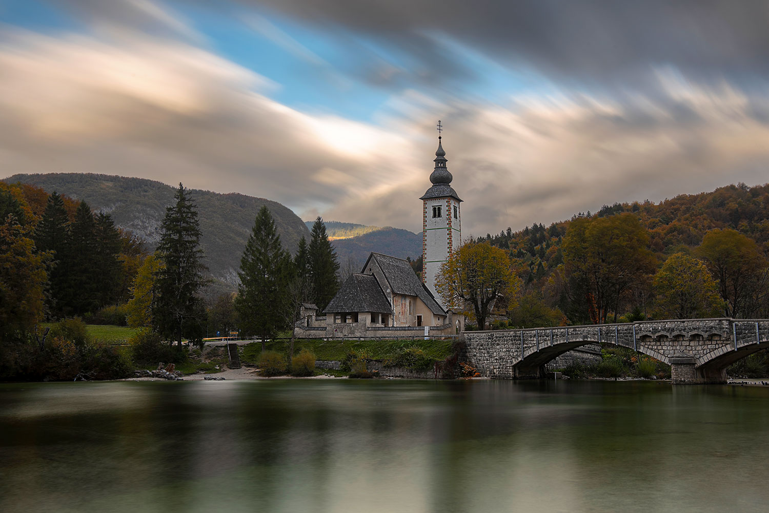 Lake Bohinj at sunset