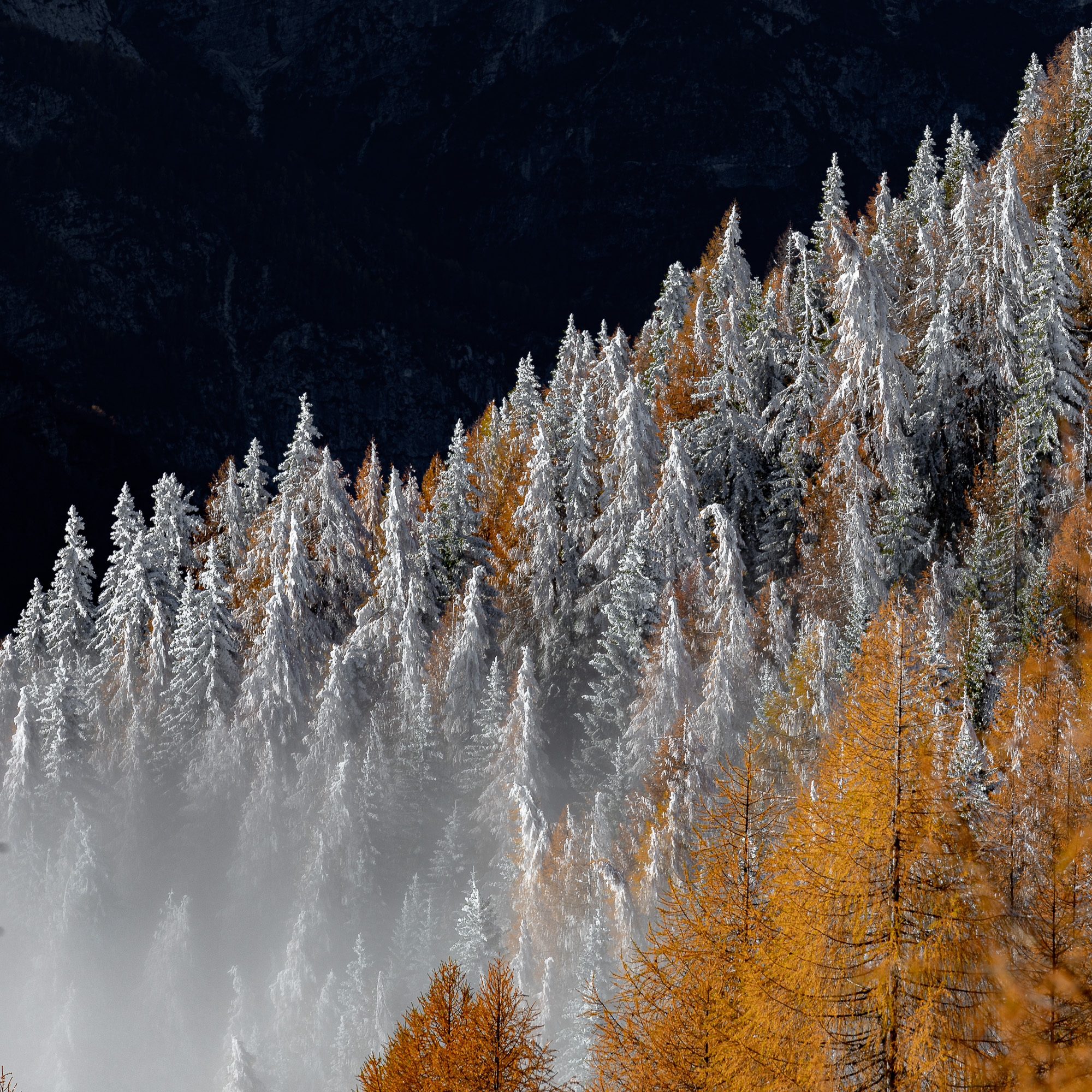 first snow in val dogna