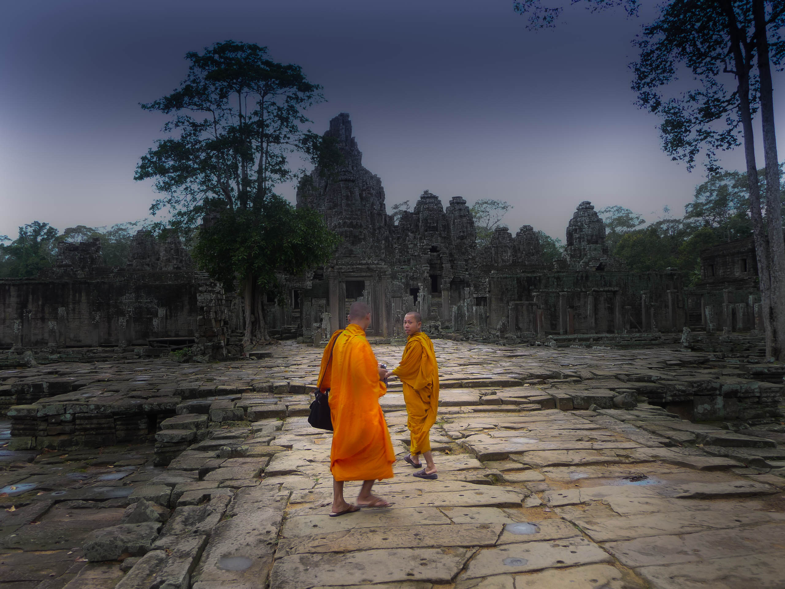 monks at the temple