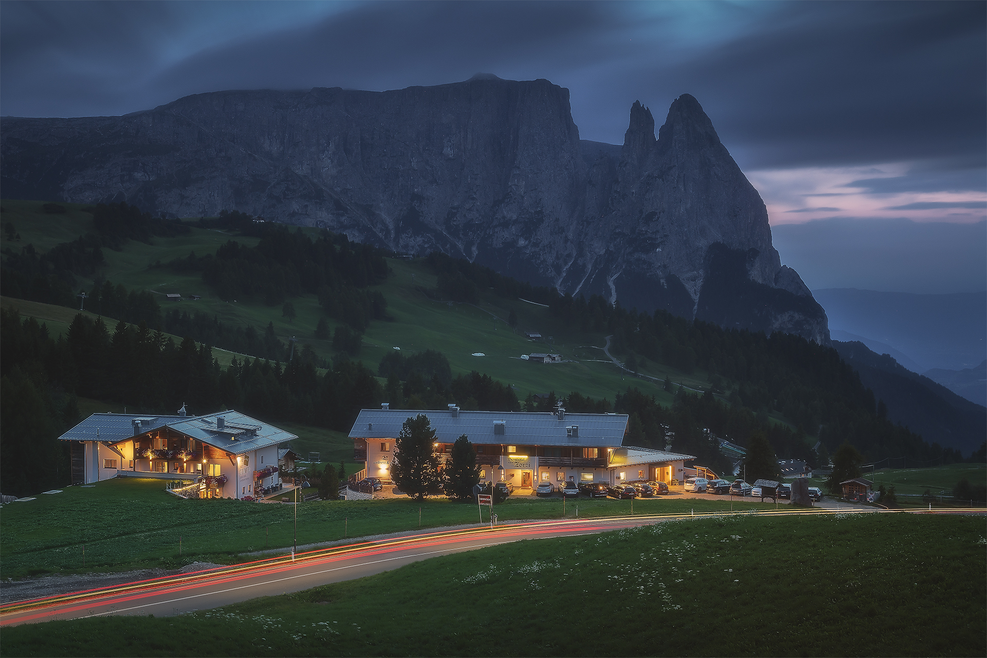 long exposure in alpe di siusi