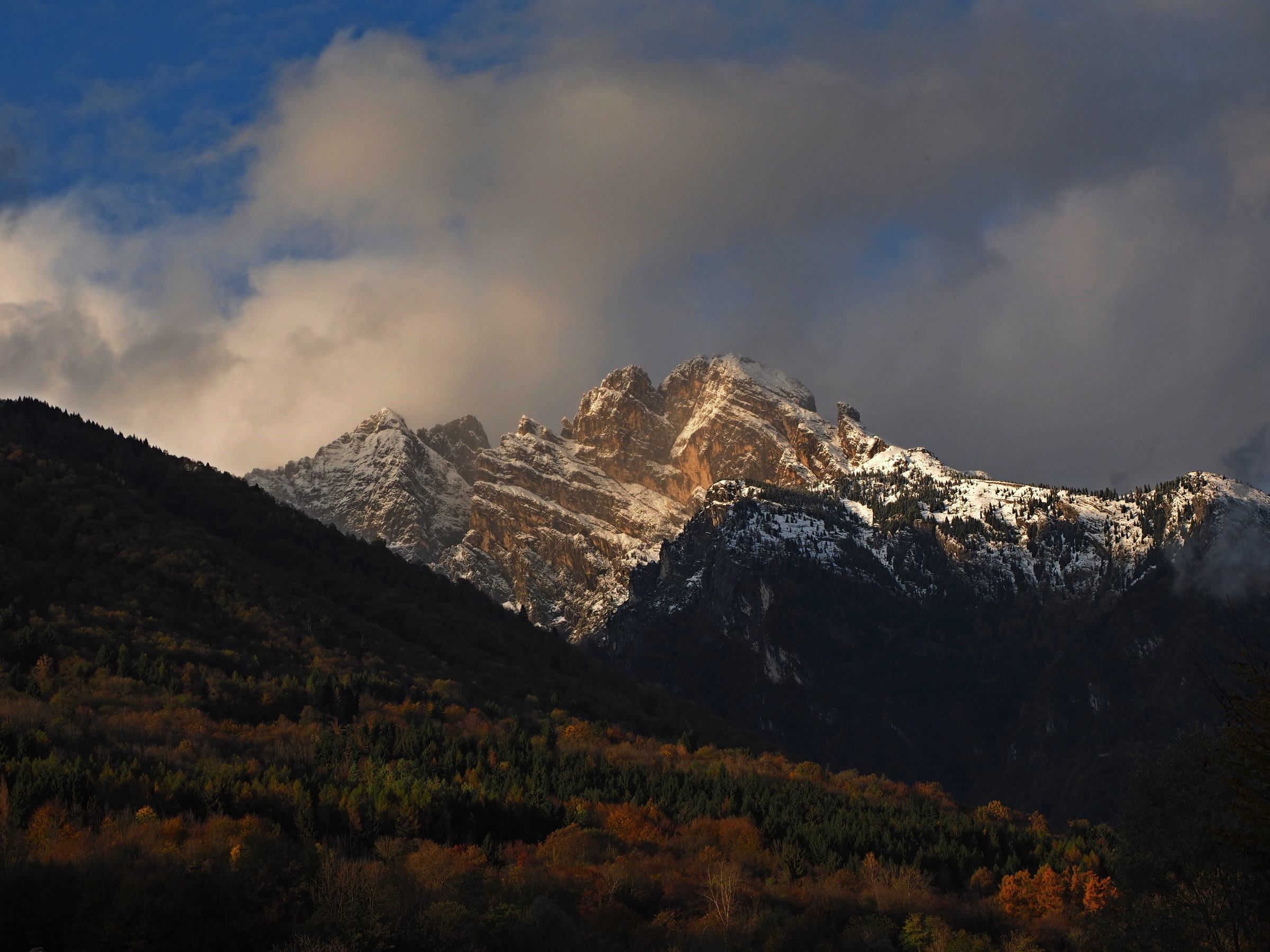 Sunset on the first snow