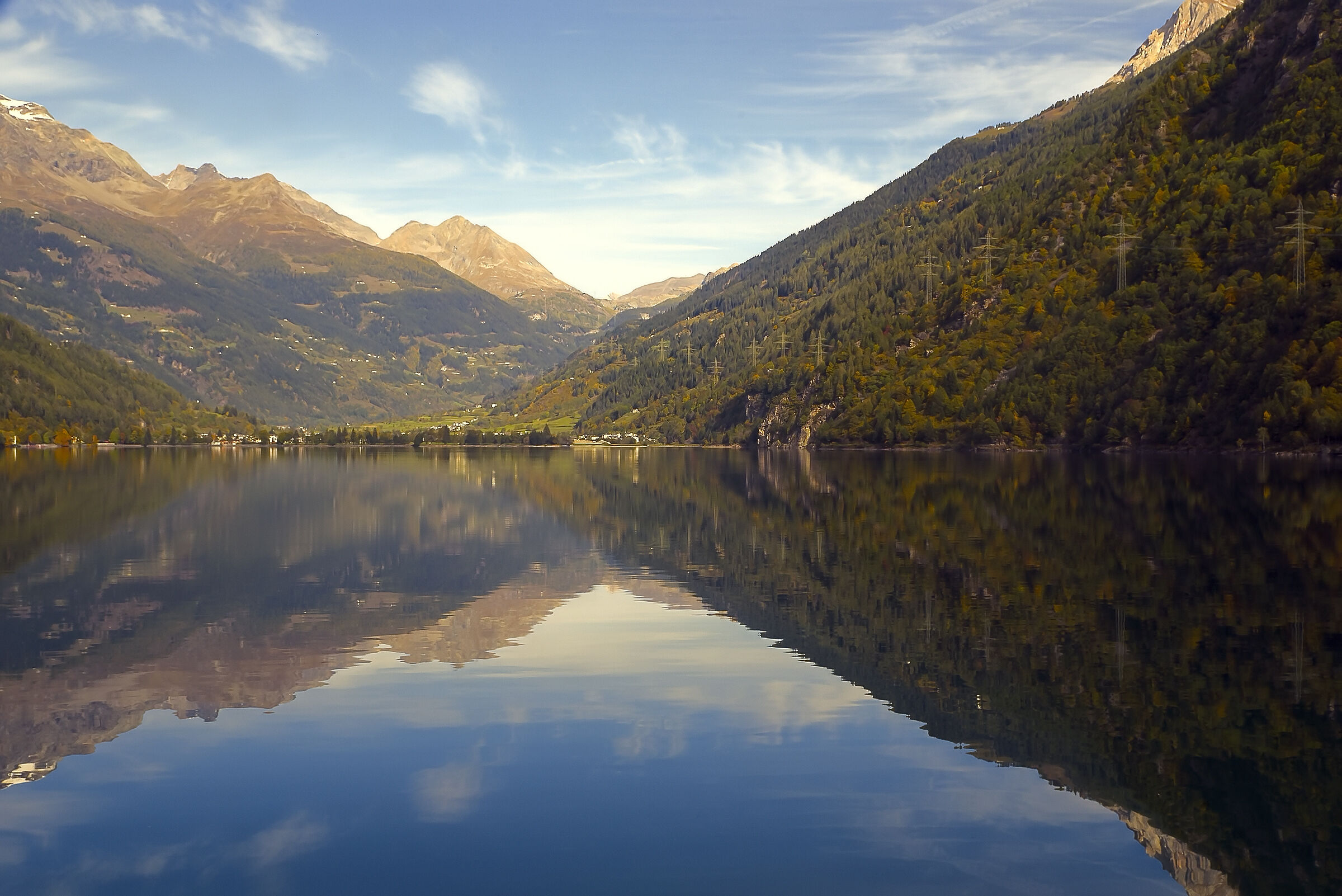 Reflections on Lake Do Poschiavo (Switzerland)