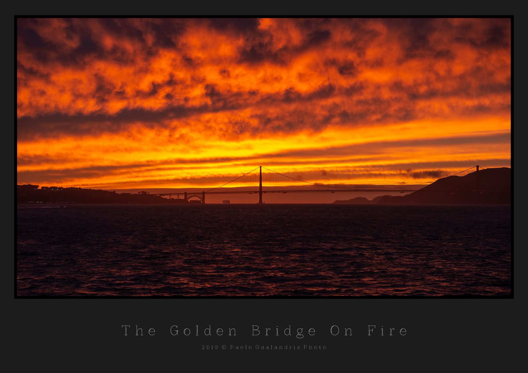 The Golden Bridge On Fire