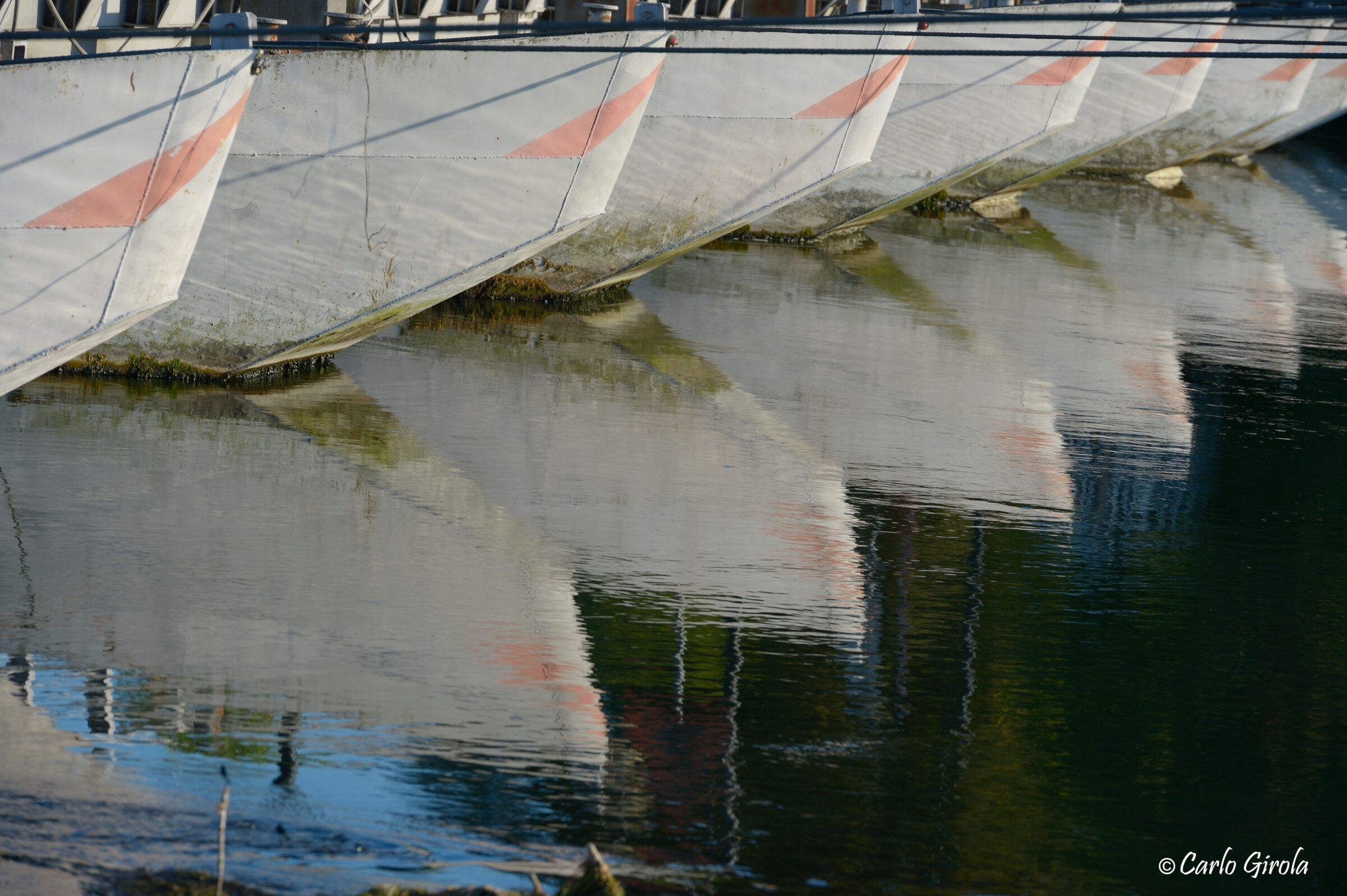 Il ponte di barche sul Ticino a Bereguardo