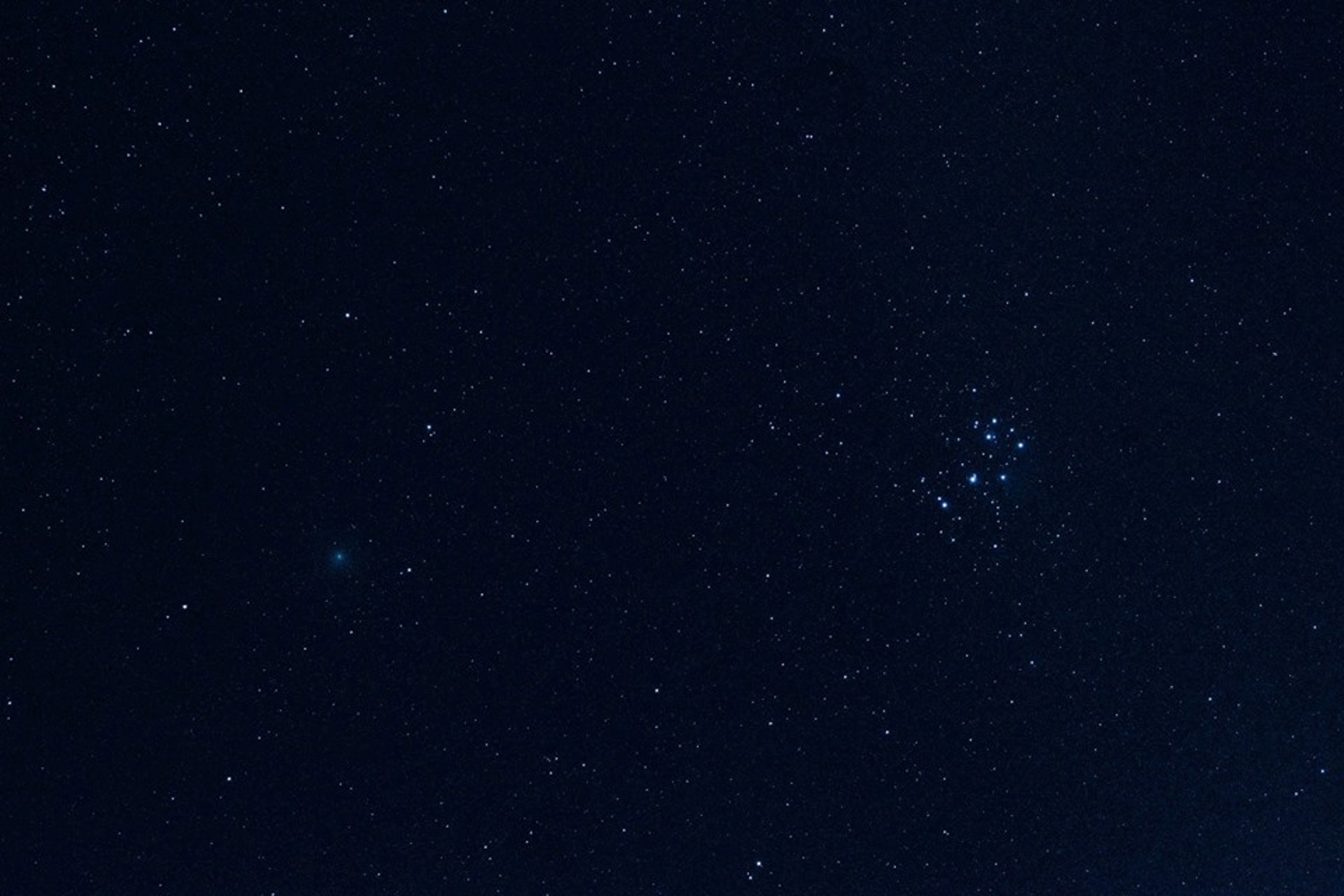 Comet Wirtanen near Pleiades
