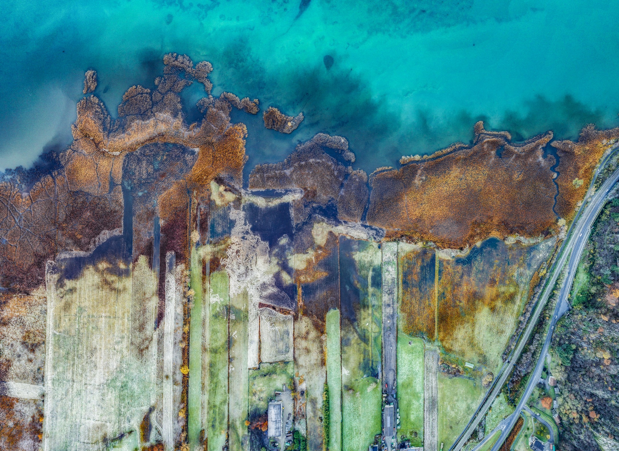 Aerial view of the Pian of Spain nature reserve