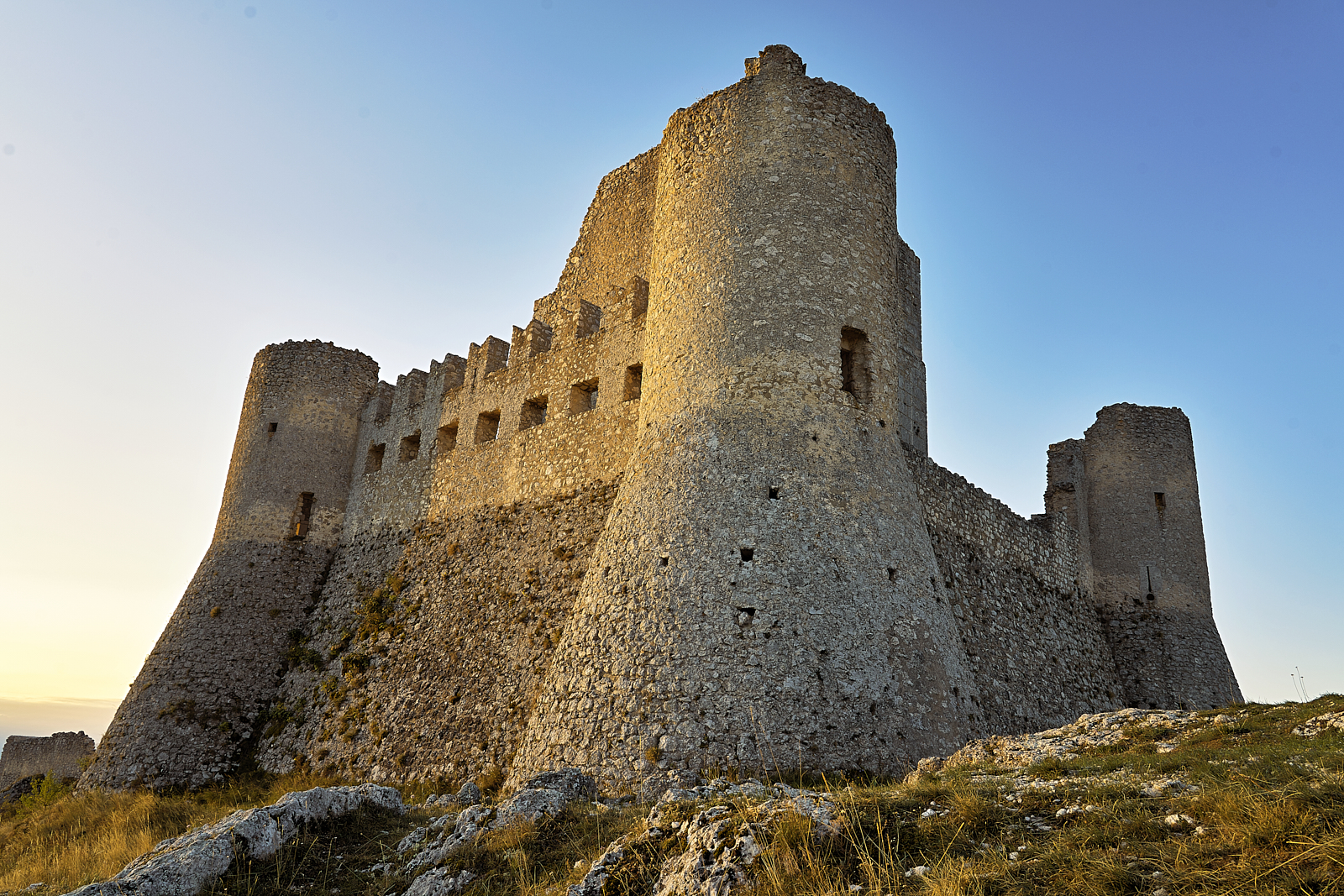 The fortress is tinged with sunshine