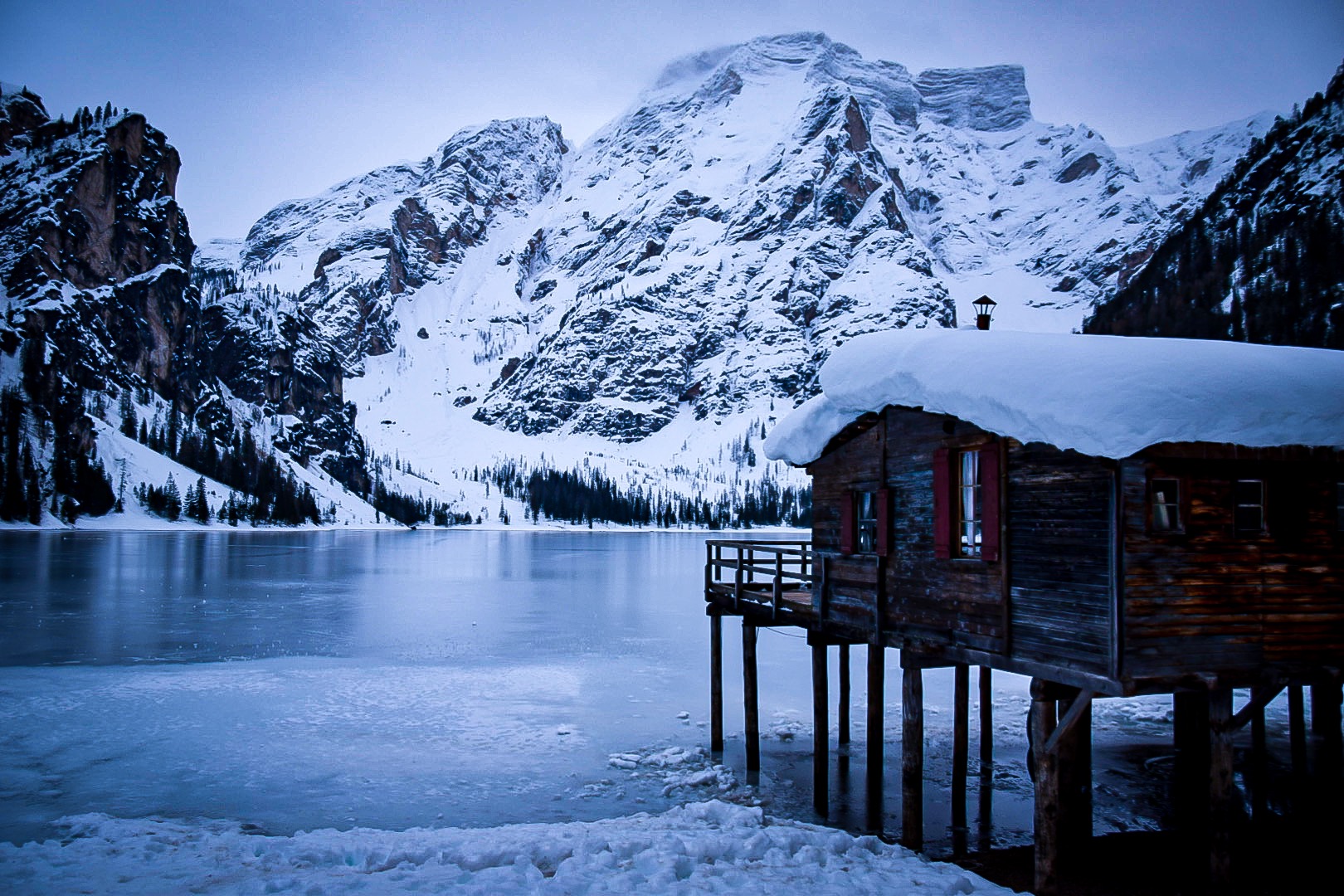 Frozen Braies Lake