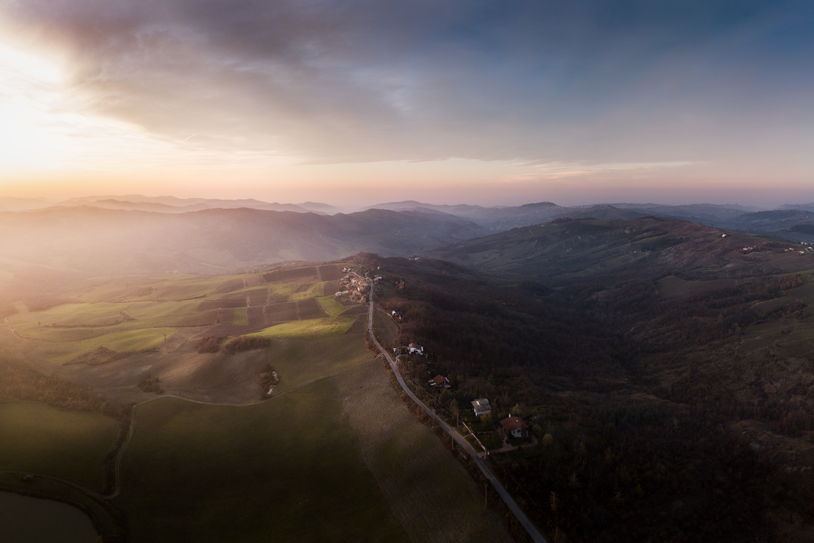 Winter sunset over the Overseas Pavese