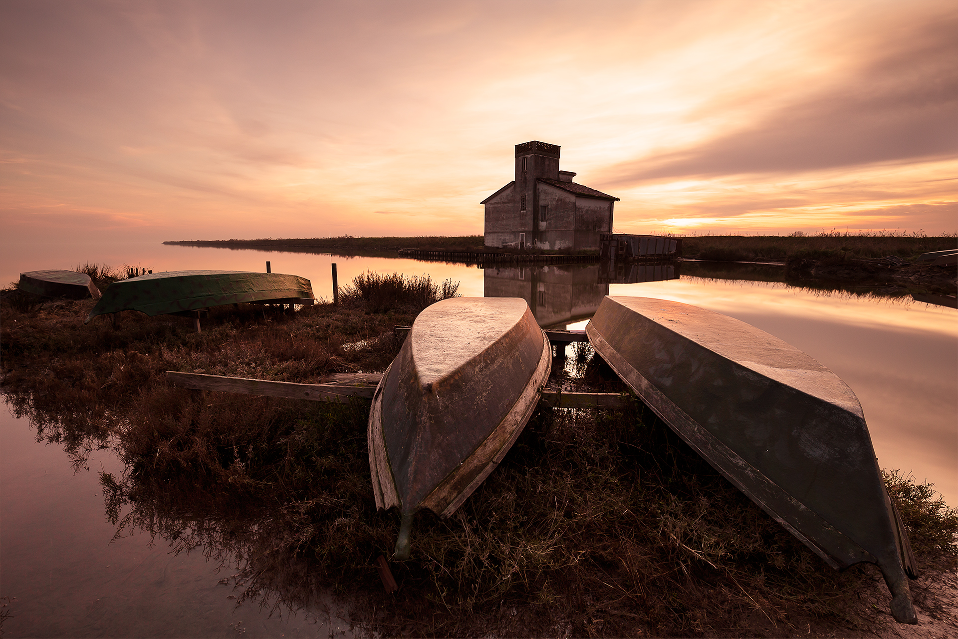 Tramonto sul Casone Fosse - Valli di Comacchio