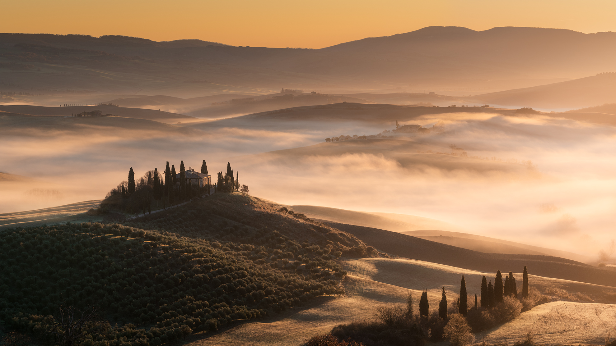 December 2019, sunrise at the Belvedere