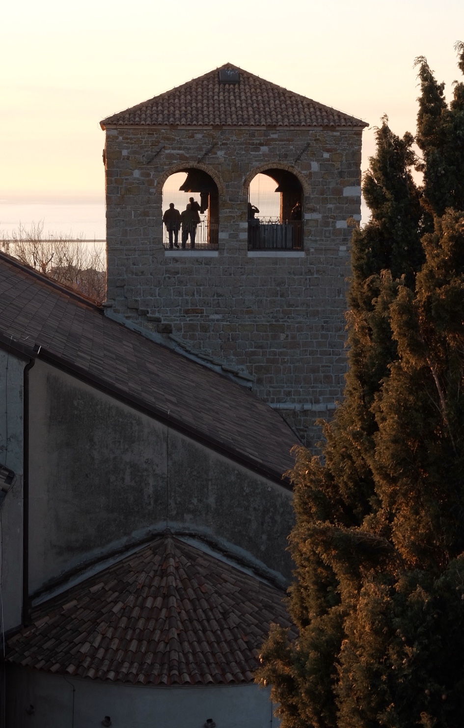 On the bell tower...