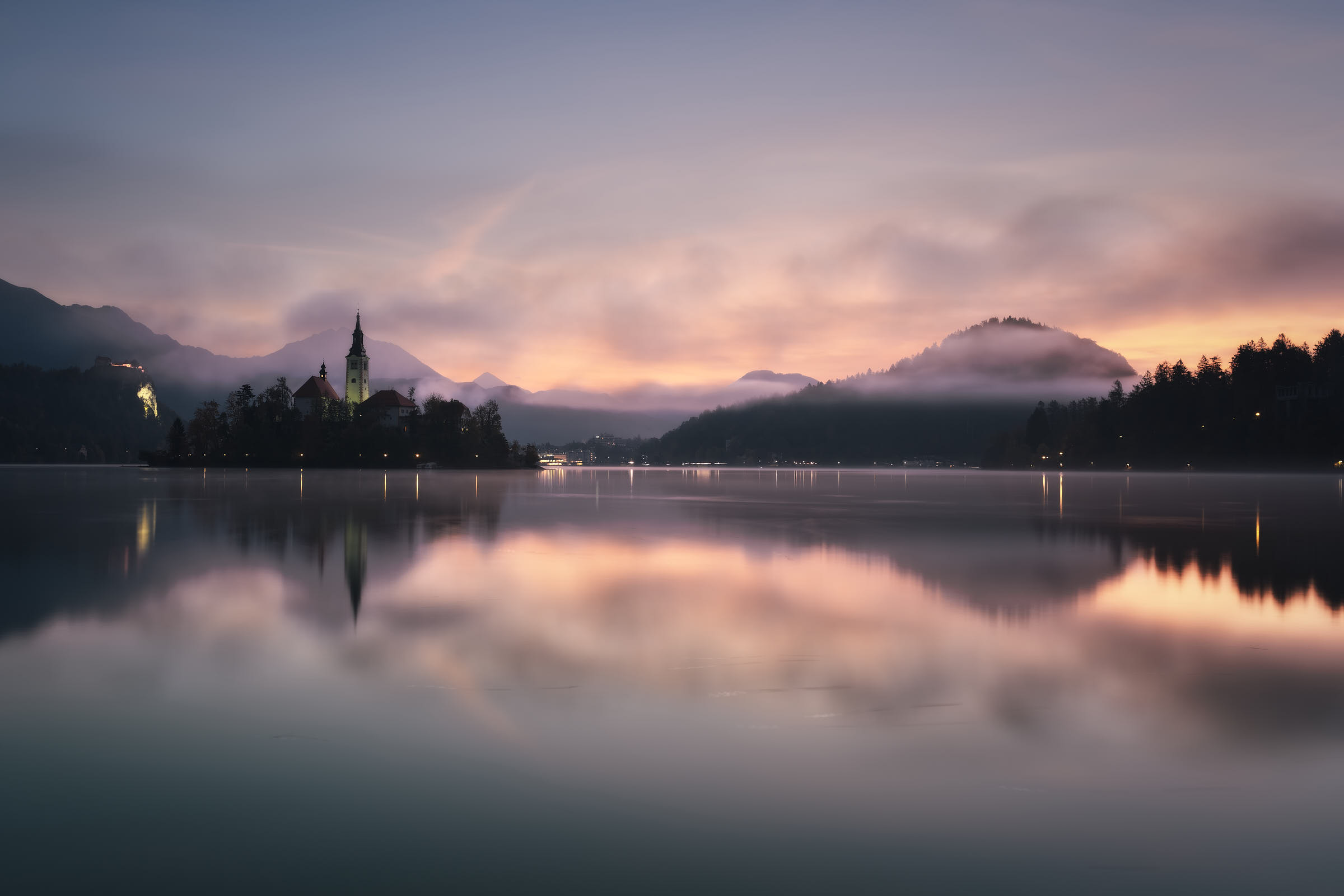 Bled all'alba - Panoramica